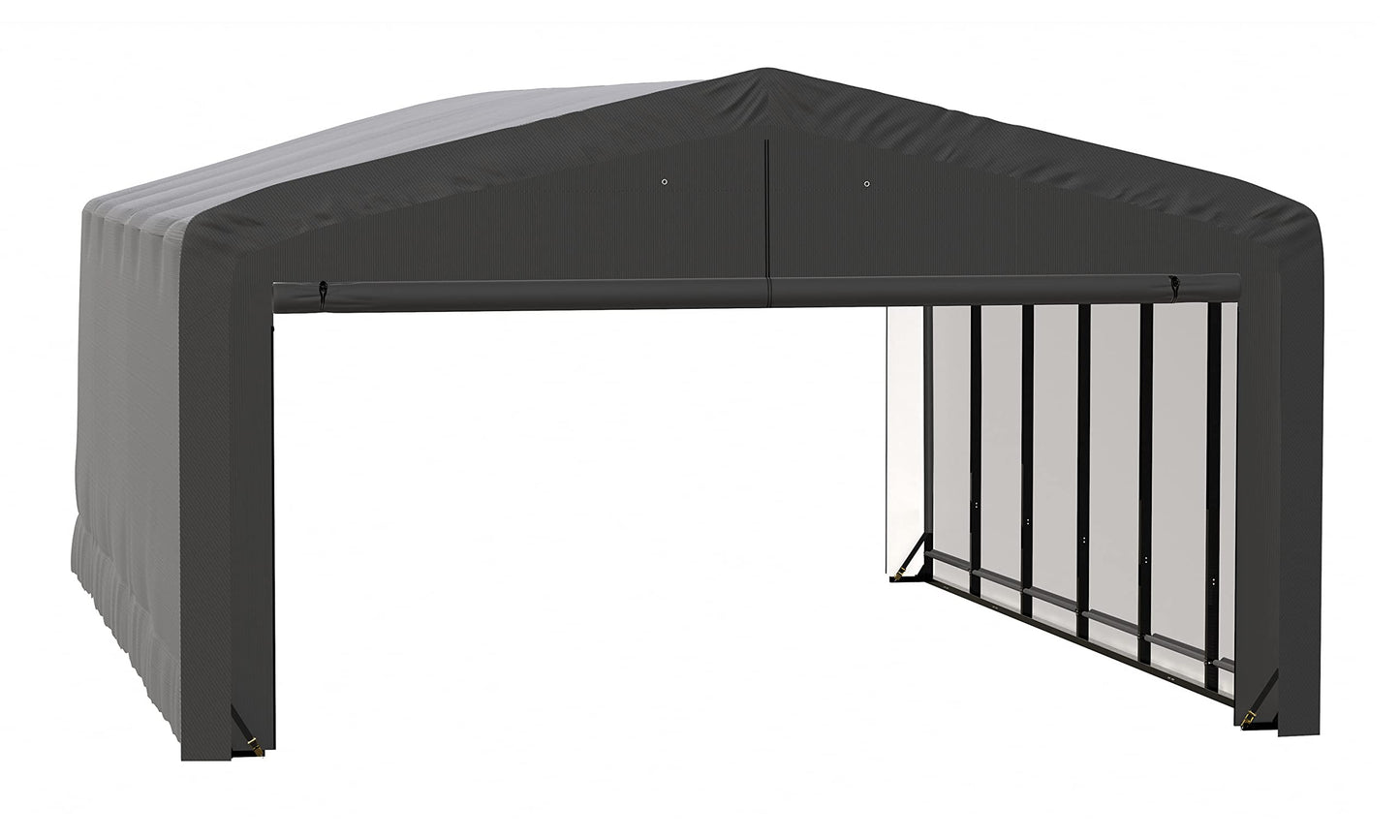 ShelterLogic ShelterTube Garage & Storage Shelter, 20' x 27' x 12' Heavy-Duty Steel Frame Wind and Snow-Load Rated Enclosure, Gray 20' x 27' x 12'