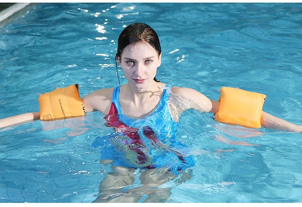 Inflatable Arm Swimming Floats Bands Floatation Water Wings Swimming Arm Ring Floatie for Children and Adults Orange