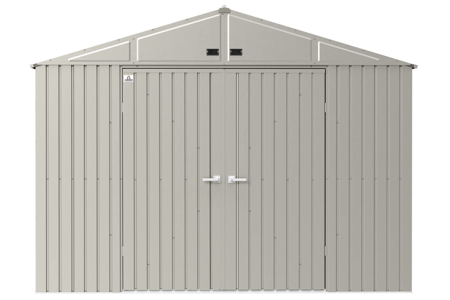 Arrow Shed Elite Hangar de rangement en acier avec toit à pignon verrouillable pour extérieur 3 m x 3 m, gris froid