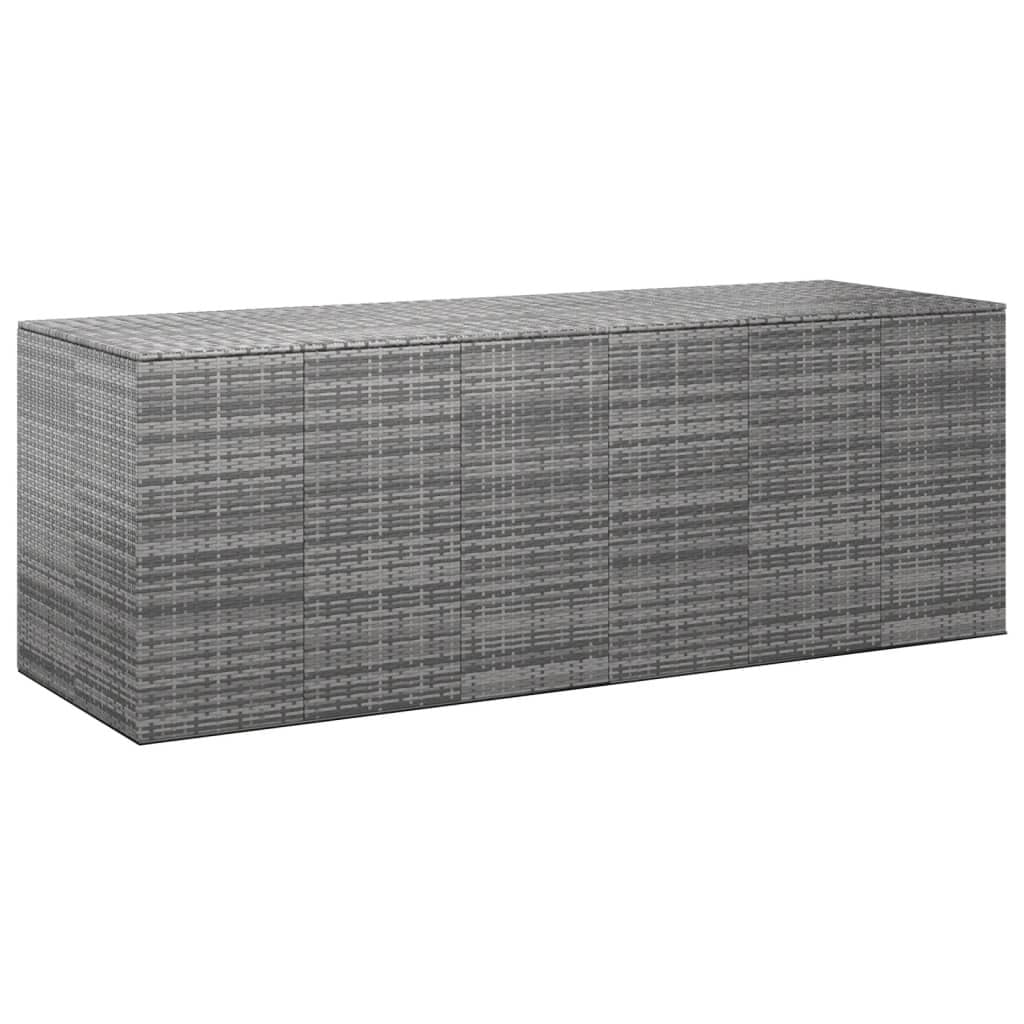 vidaXL Cushion Box, Deck Box with Lid, Patio Cabinet, Storage Chest for Outdoor Cushions Throw Pillows Garden Tools Pool Supplies, PE Rattan Gray 114.6" x 39.6" x 40.9"