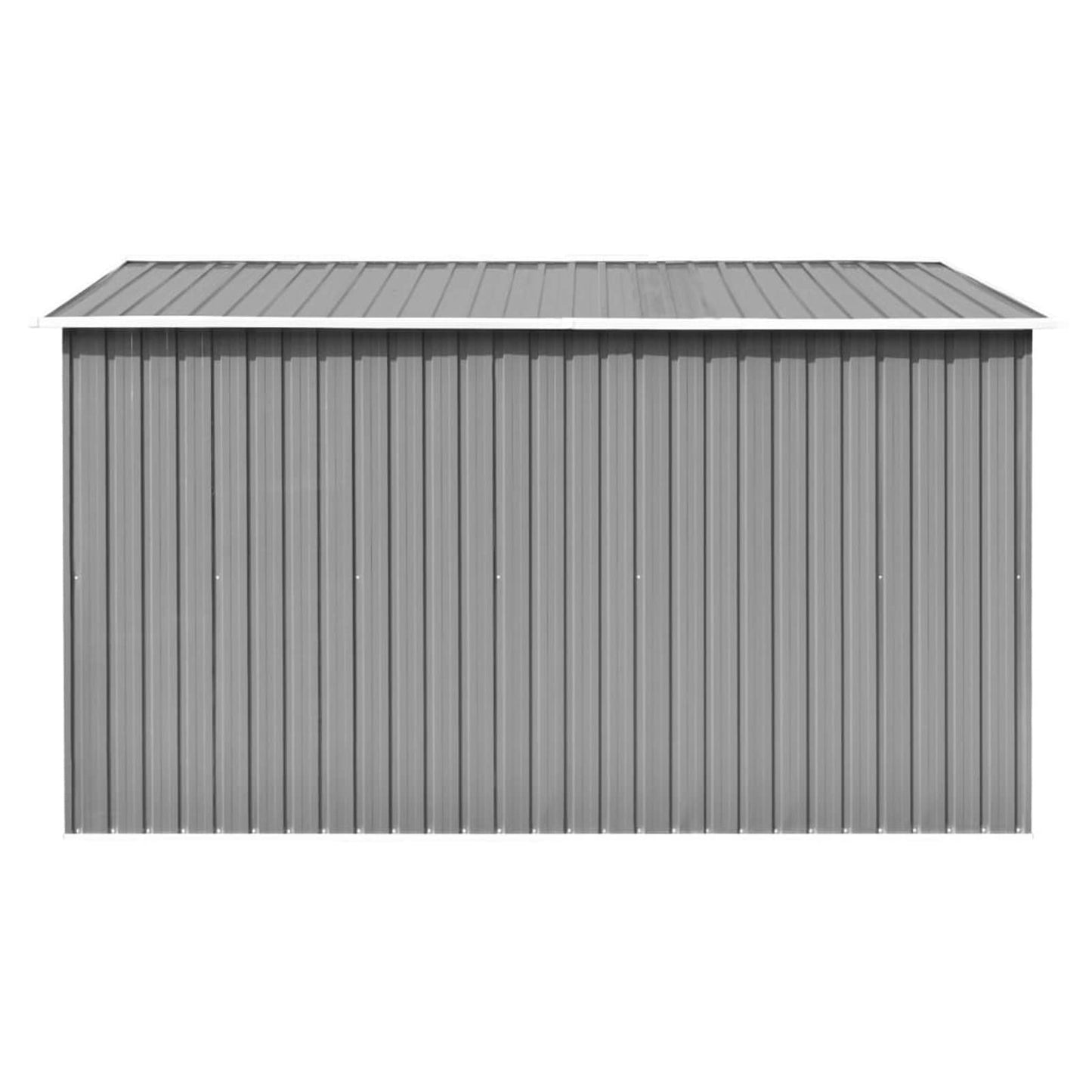 Gecheer Abri de rangement extérieur, abri de jardin avec porte et aérations, abri de rangement en acier galvanisé pour jardin, terrasse, pelouse pour vélo, poubelle, outil, tondeuse à gazon 259,2 x 299,3 x 180,1 cm, gris métal 101,2 x 117,3 x 70,1