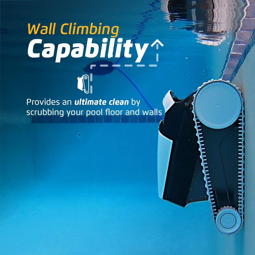 Dolphin Explorer E20 Robotic Pool Vacuum Cleaner — Powerful Wall Climbing Capability for an Ultimate Clean — Powerful Active Scrubbing Brush — Ideal for All Pool Types up to 33 FT in Length