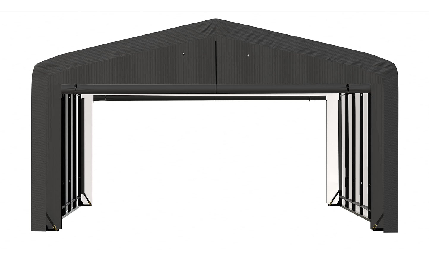 ShelterLogic ShelterTube Garage & Storage Shelter, 20' x 27' x 12' Heavy-Duty Steel Frame Wind and Snow-Load Rated Enclosure, Gray 20' x 27' x 12'