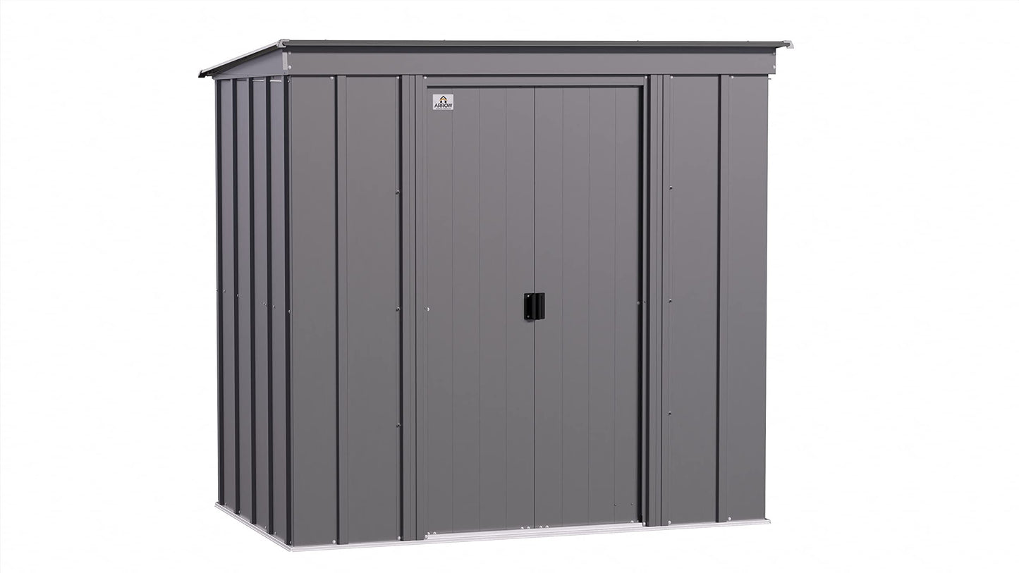 Arrow Shed Classic 6' x 4' Outdoor Padlockable Steel Storage Shed Building, Charcoal 6' x 4'