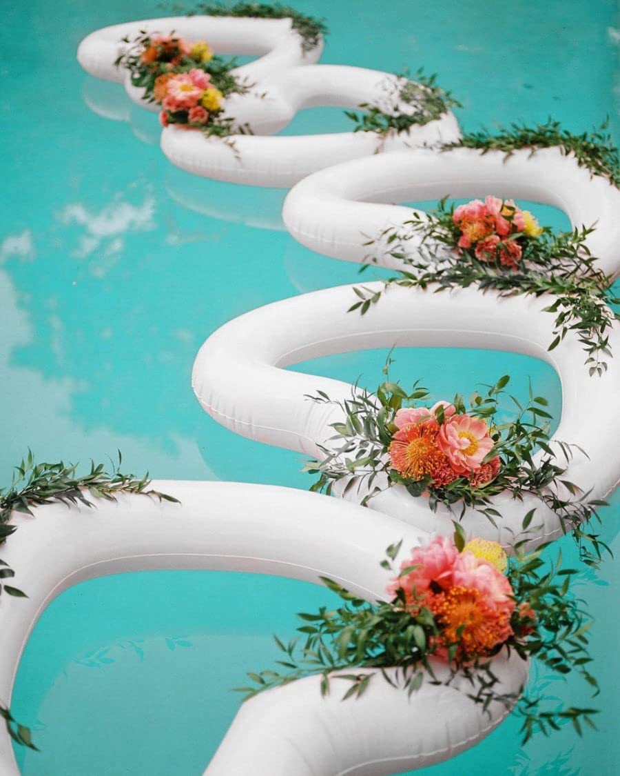LÔTELI White Heart Pool Float | Big Inflatable Photo Prop for Engagement, Wedding, Bachelorette Party