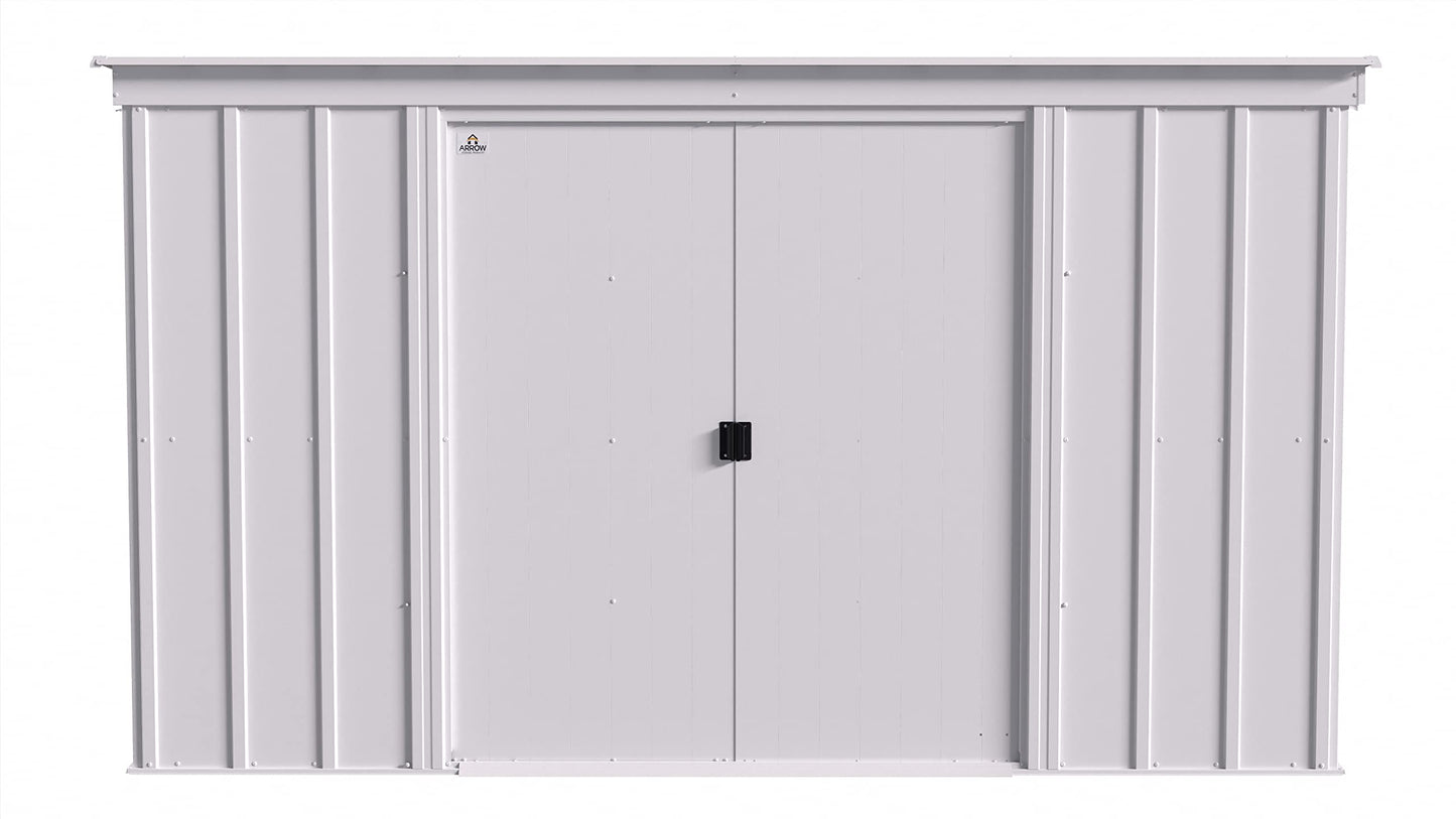 Arrow Shed Classic 10' x 4' Abri de rangement extérieur cadenassable en acier, gris flûte 10' x 4'