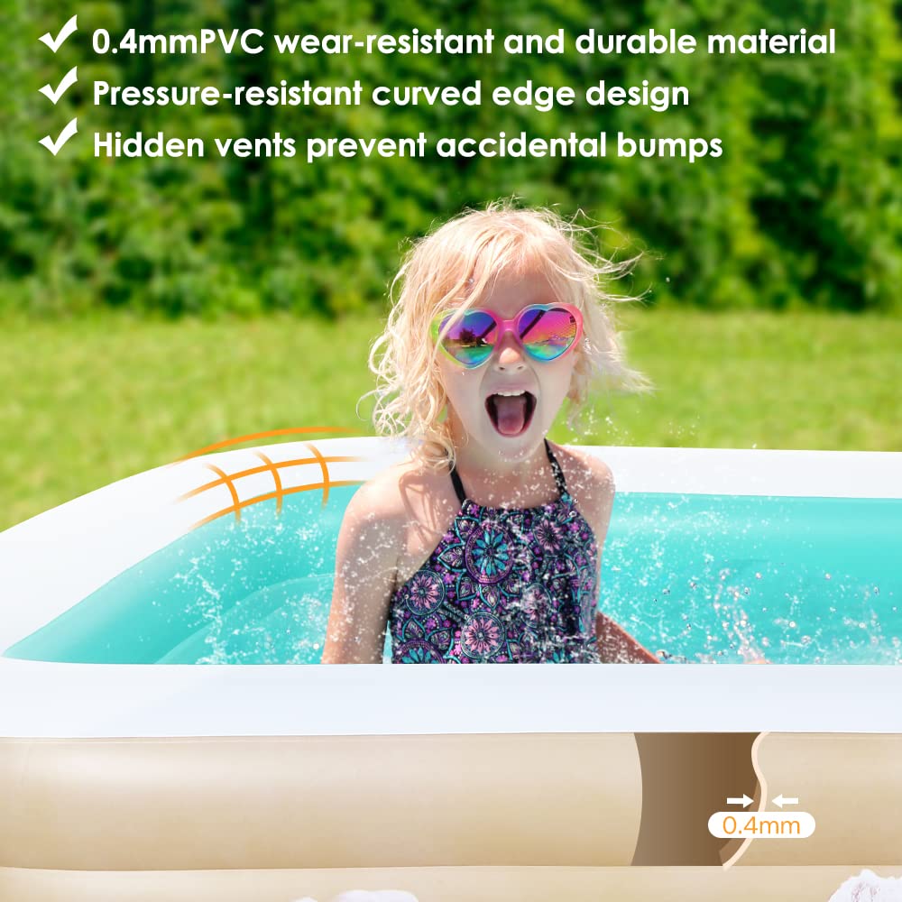 Brace Master Inflatable Swimming Pool, Full-Sized, Ages 3+, Outdoor, 120" x 72" x 22", Green