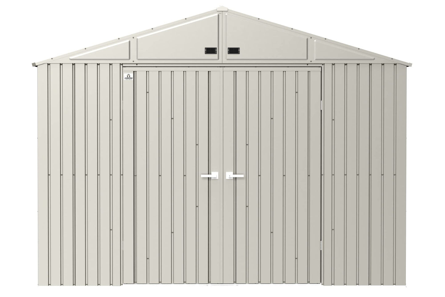 Arrow Shed Elite Abri de rangement extérieur verrouillable en acier avec toit à pignon de 3 m x 3 m, gris froid