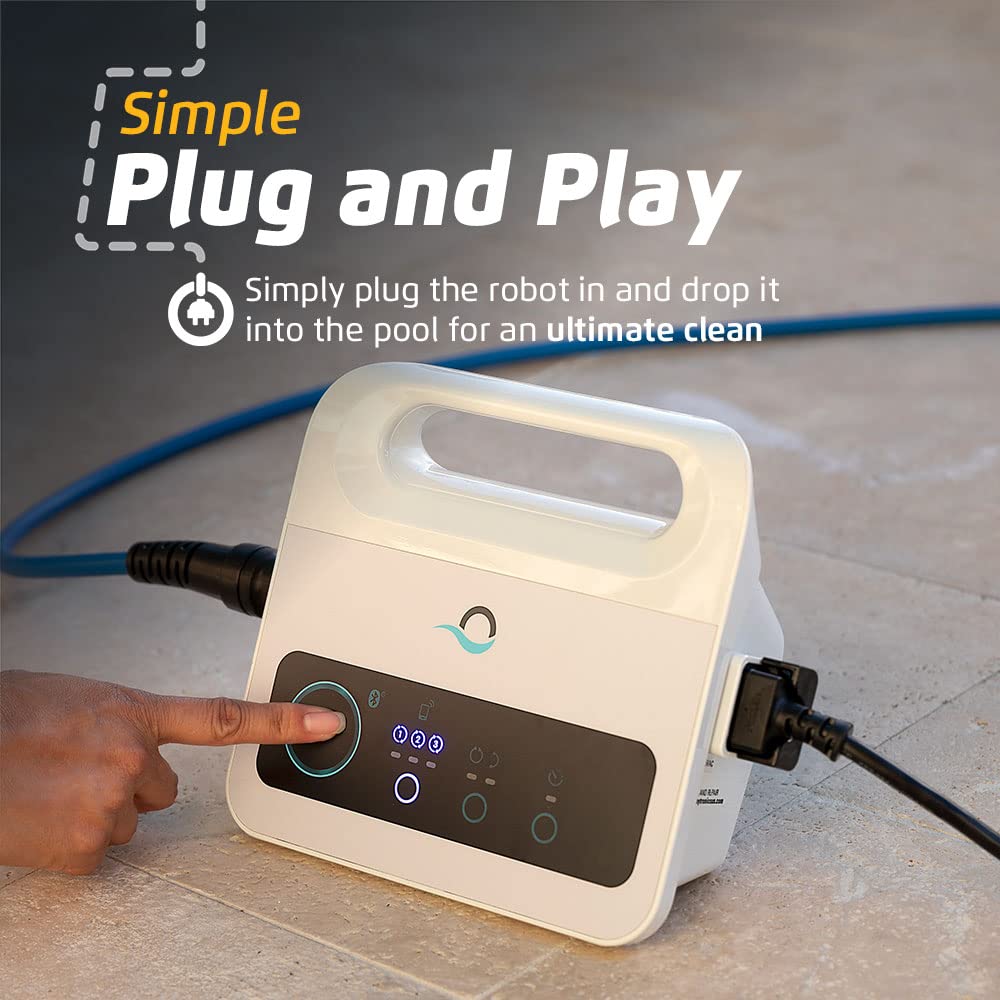 Dolphin Explorer E20 Robotic Pool Vacuum Cleaner — Powerful Wall Climbing Capability for an Ultimate Clean — Powerful Active Scrubbing Brush — Ideal for All Pool Types up to 33 FT in Length