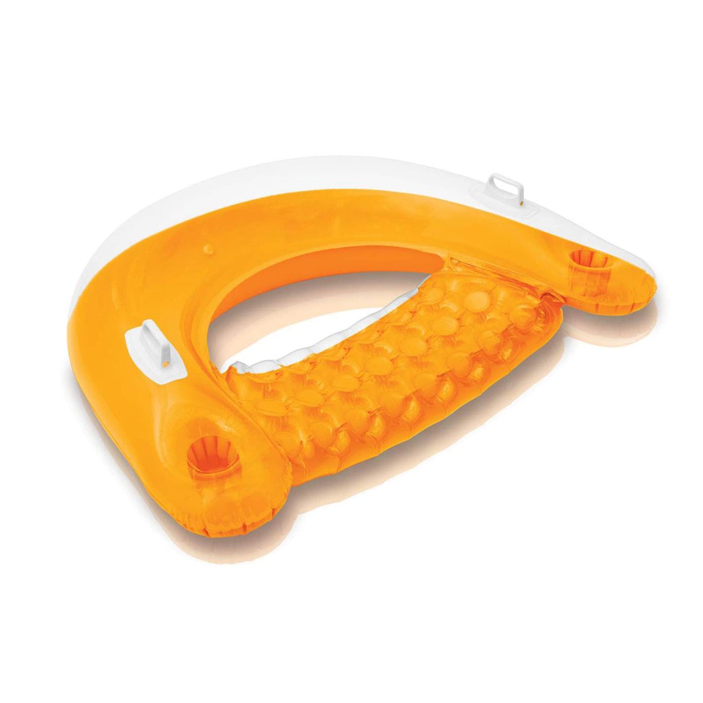 Intex 58859EP Sit 'N Float Inflatable Colorful Floating Tube Loungers with Backrest and Cup Holders for Pool, Lake, and Rivers, 4 Pack (Colors Vary)