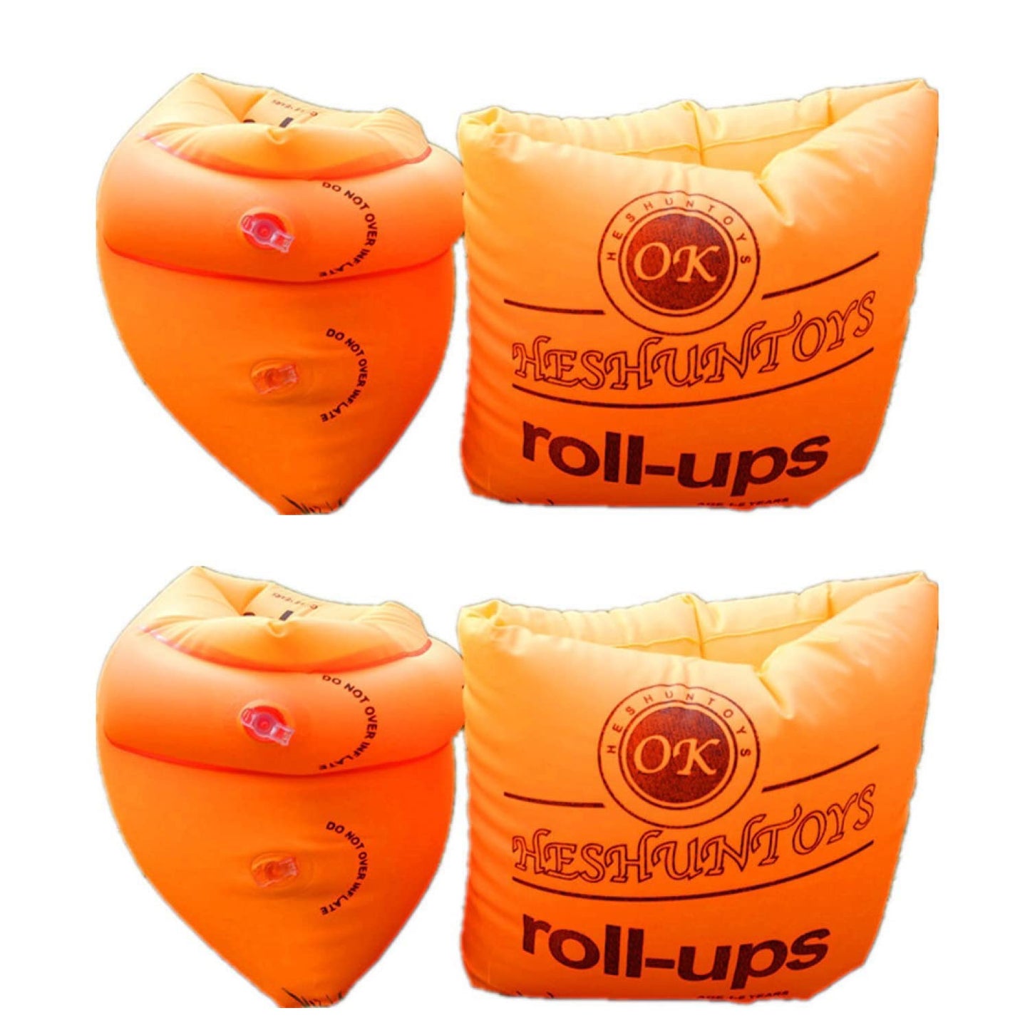 Inflatable Arm Swimming Floats Bands Floatation Water Wings Swimming Arm Ring Floatie for Children and Adults Orange