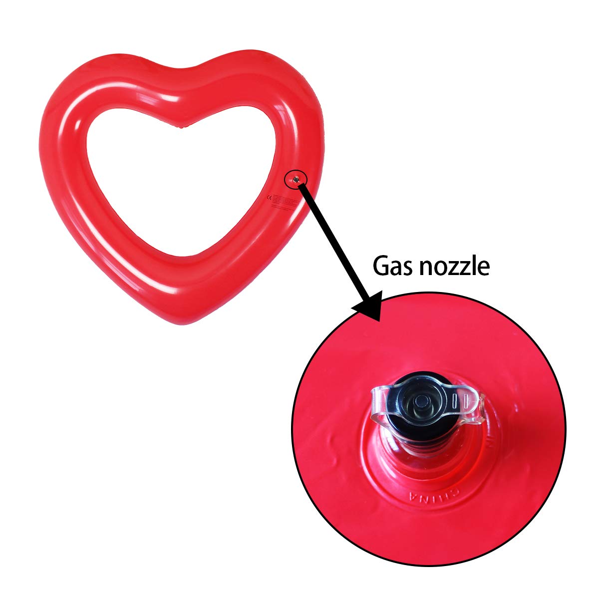 SUNSHINE-MALL Inflatable Swim Rings, Heart Shaped Swimming Pool Float Loungers Tube, Water Fun Beach Party Toys for Kids, Adults Gold,Red