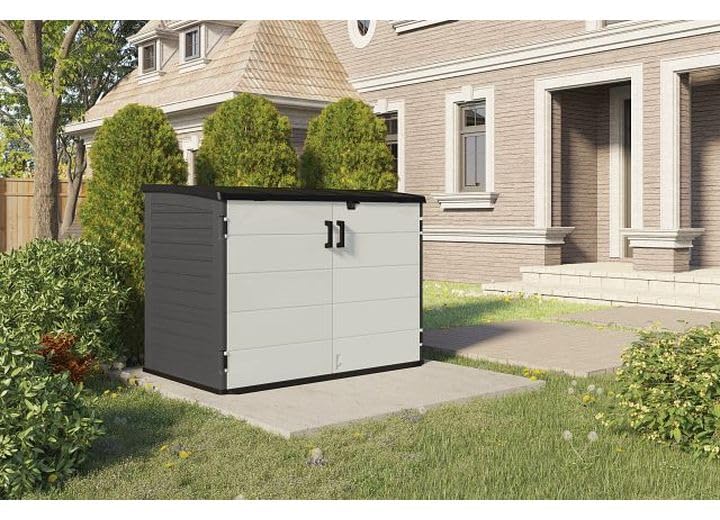 Hangar horizontal escamotable Suncast BMS4780 avec sol - Poivre