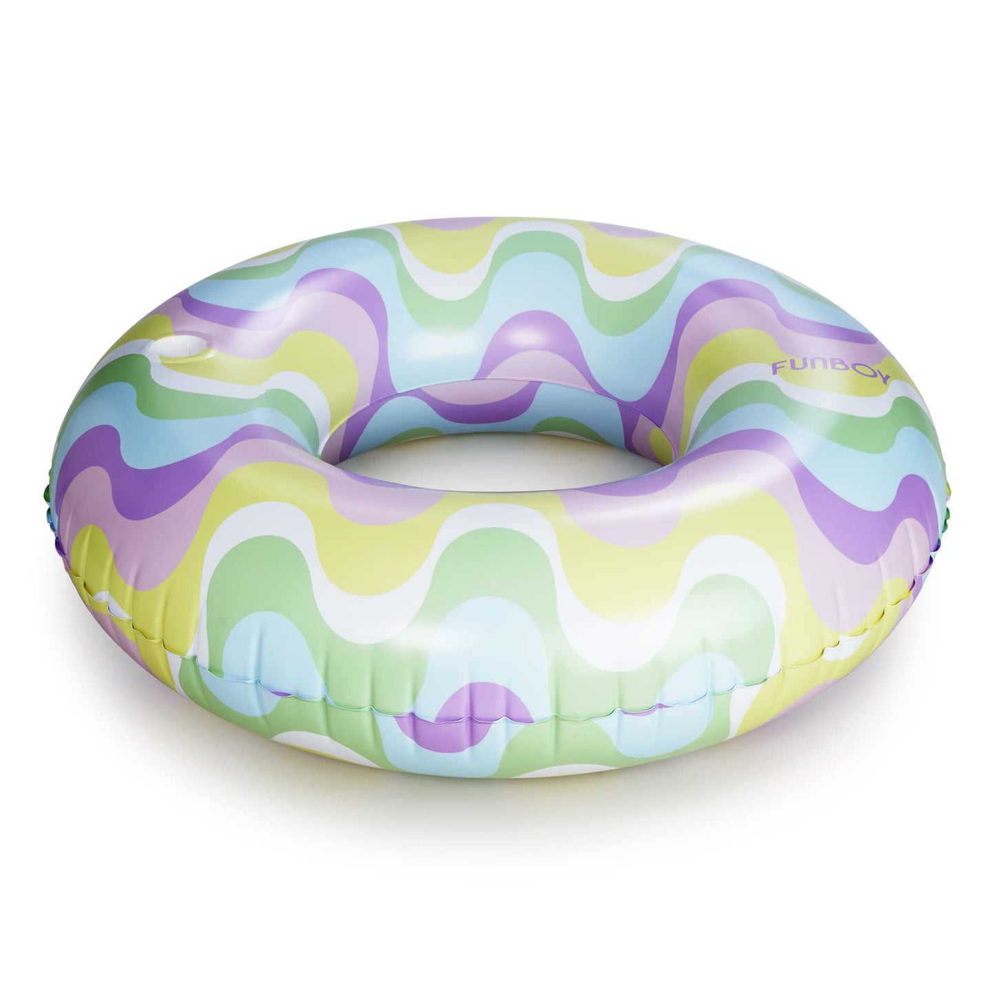 FUNBOY Giant Inflatable 70s Retro Wave Retro Tube Float, Donut Style Pool Float, Luxury Raft for Summer Pool Parties and Entertainment 70's Wave Retro