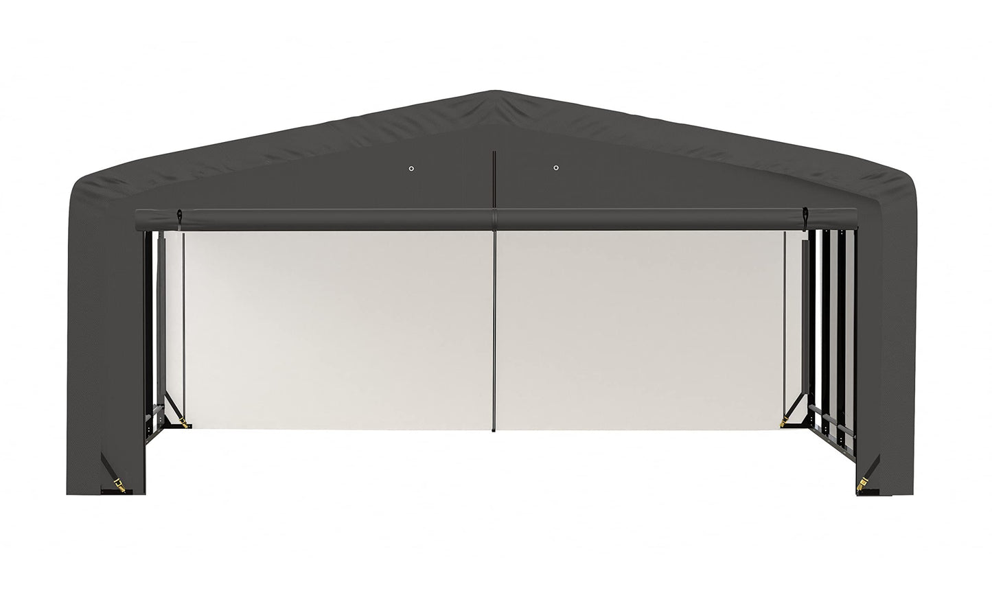 ShelterLogic ShelterTube Garage & Storage Shelter, 20' x 23' x 10' Heavy-Duty Steel Frame Wind and Snow-Load Rated Enclosure, Gray 20' x 23' x 10'