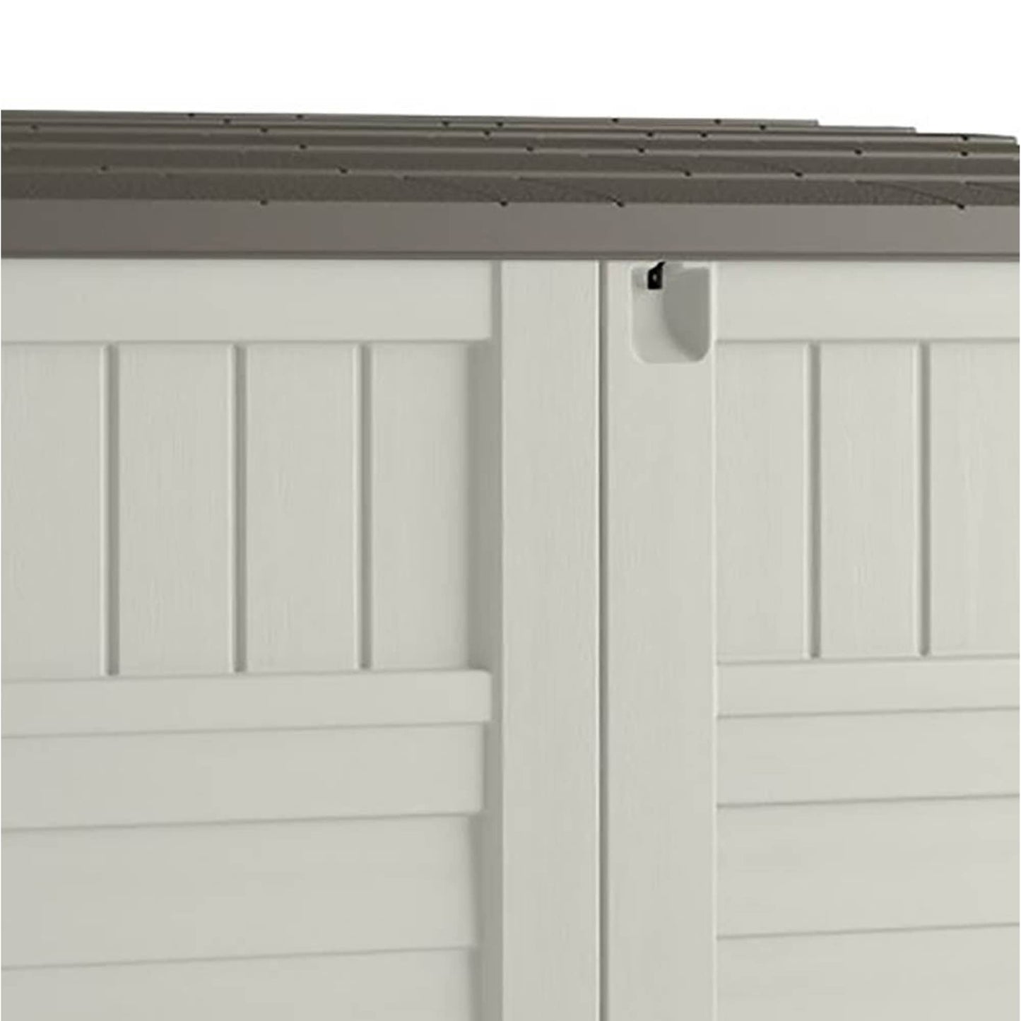 Suncast BMS2500 53 x 31,5 x 45,5 horizontal 34 pieds cubes abri de rangement extérieur en résine avec sol pour jardin, garage ou patio en ivoire (paquet de 2)