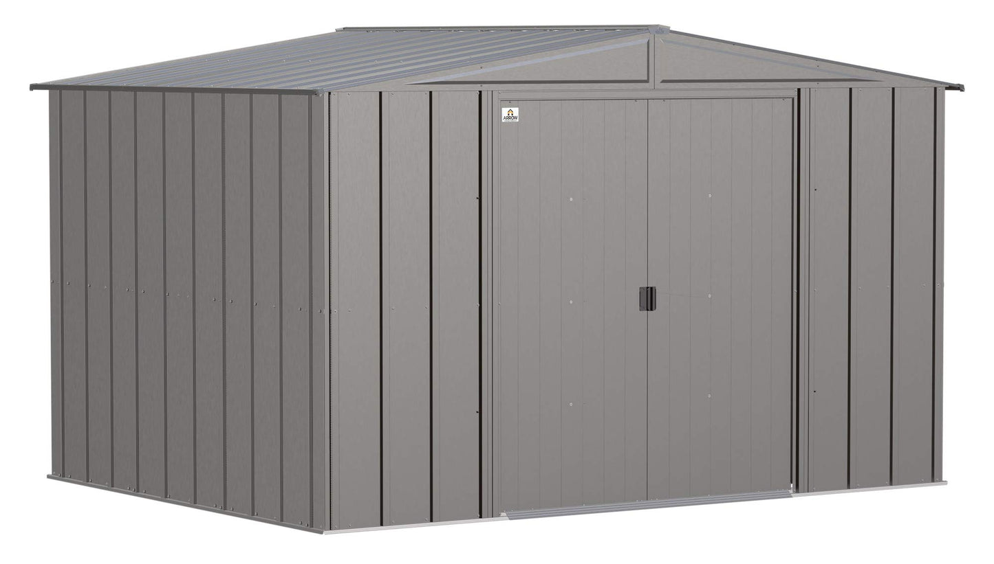 Arrow Shed Classic 10' x 8' Hangar de rangement extérieur cadenassable en acier Charbon de bois