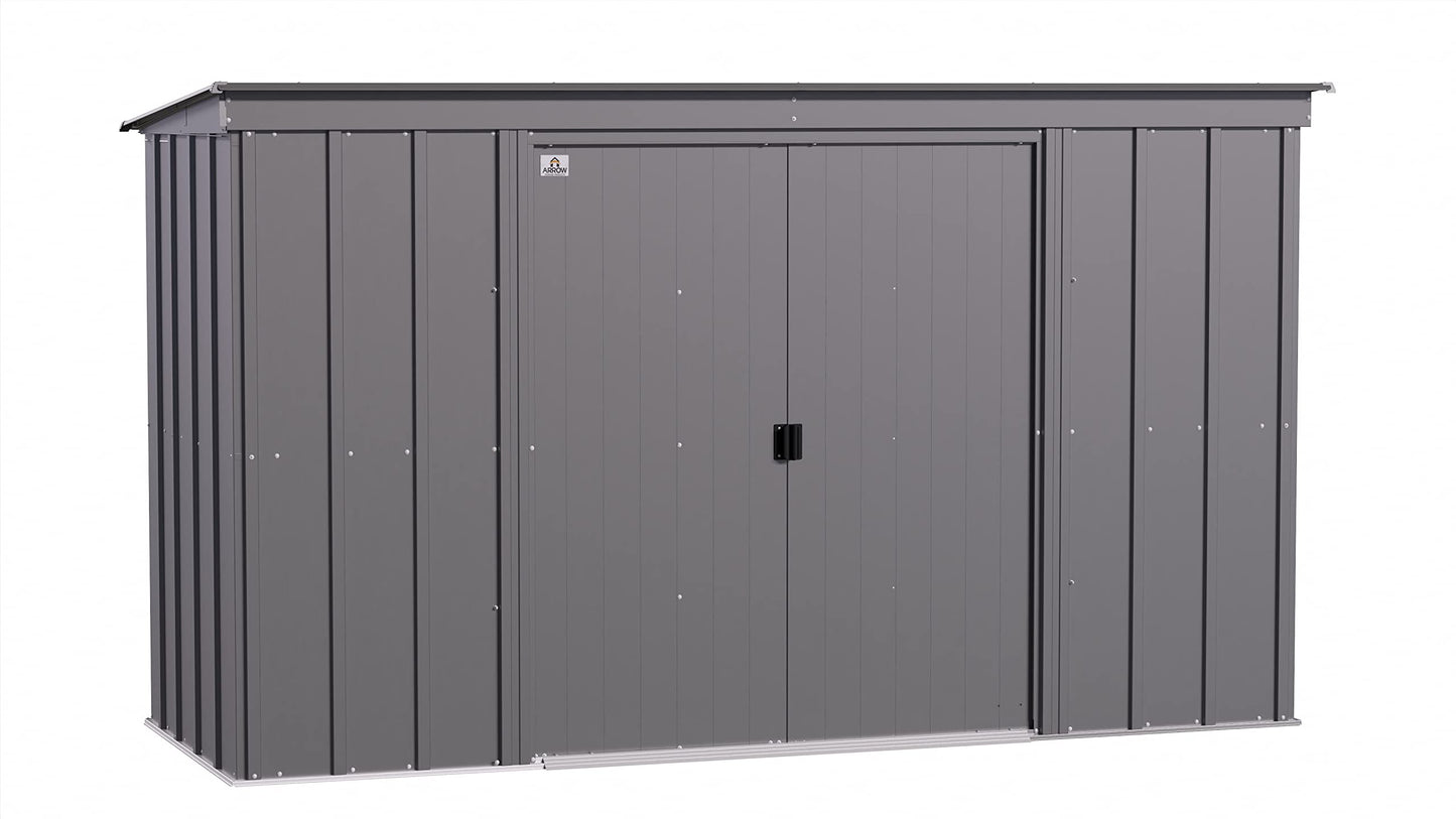 Arrow Shed Classic 10' x 4' Abri de rangement extérieur cadenassable en acier Charbon de bois 10' x 4'