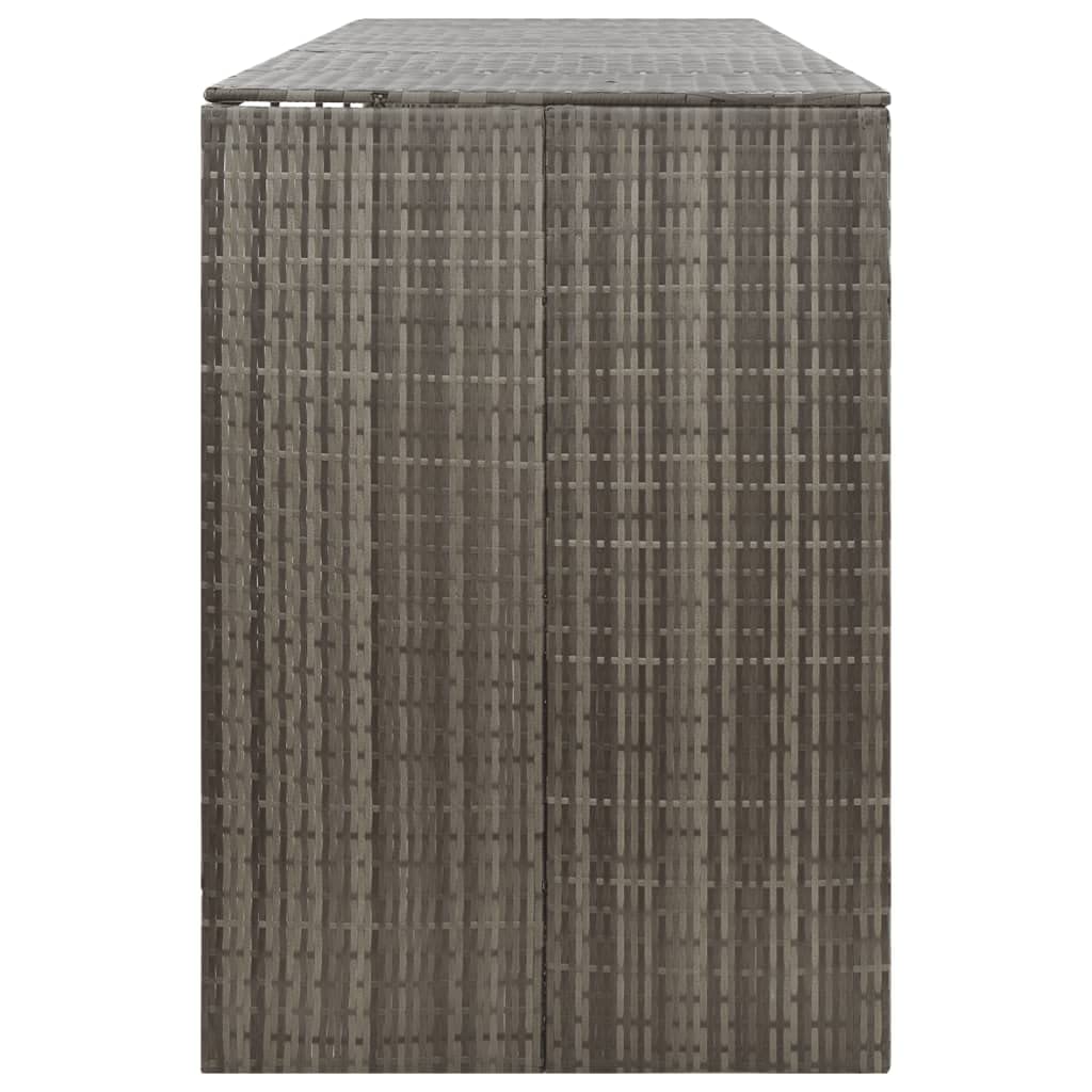 vidaXL Cache-poubelle quadruple en polyrotin gris 274 x 80 x 117 cm Gris