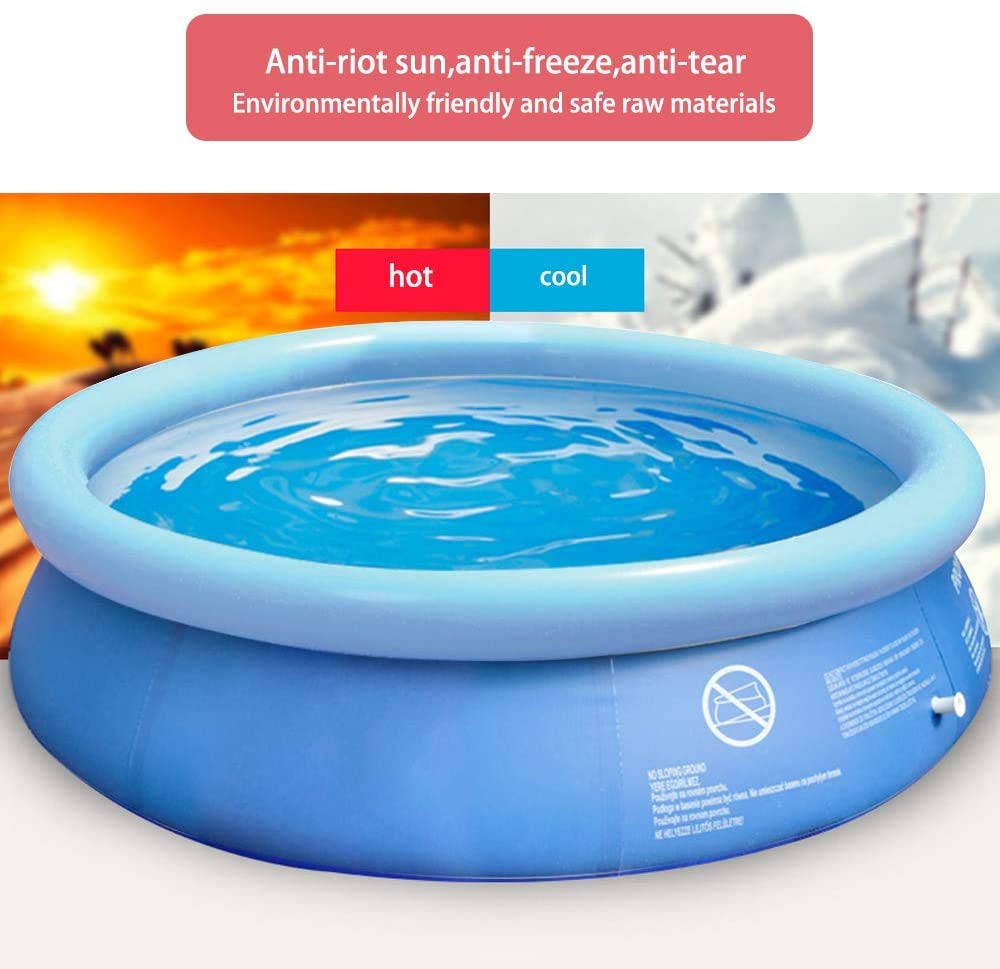 Family Inflatable Swimming Pool,Inflatable Kiddie Pools,Inflatable Top Ring Swimming Pools, Adults Pools Inflatable Outdoor Garden Waters Sports Game Easy Set Durable (8ft x 25in, Blue)