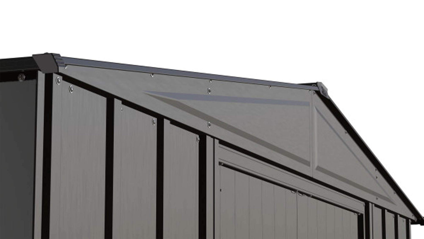 Arrow Shed Classic Hangar de rangement extérieur cadenassable en acier, 8' x 6', charbon de bois