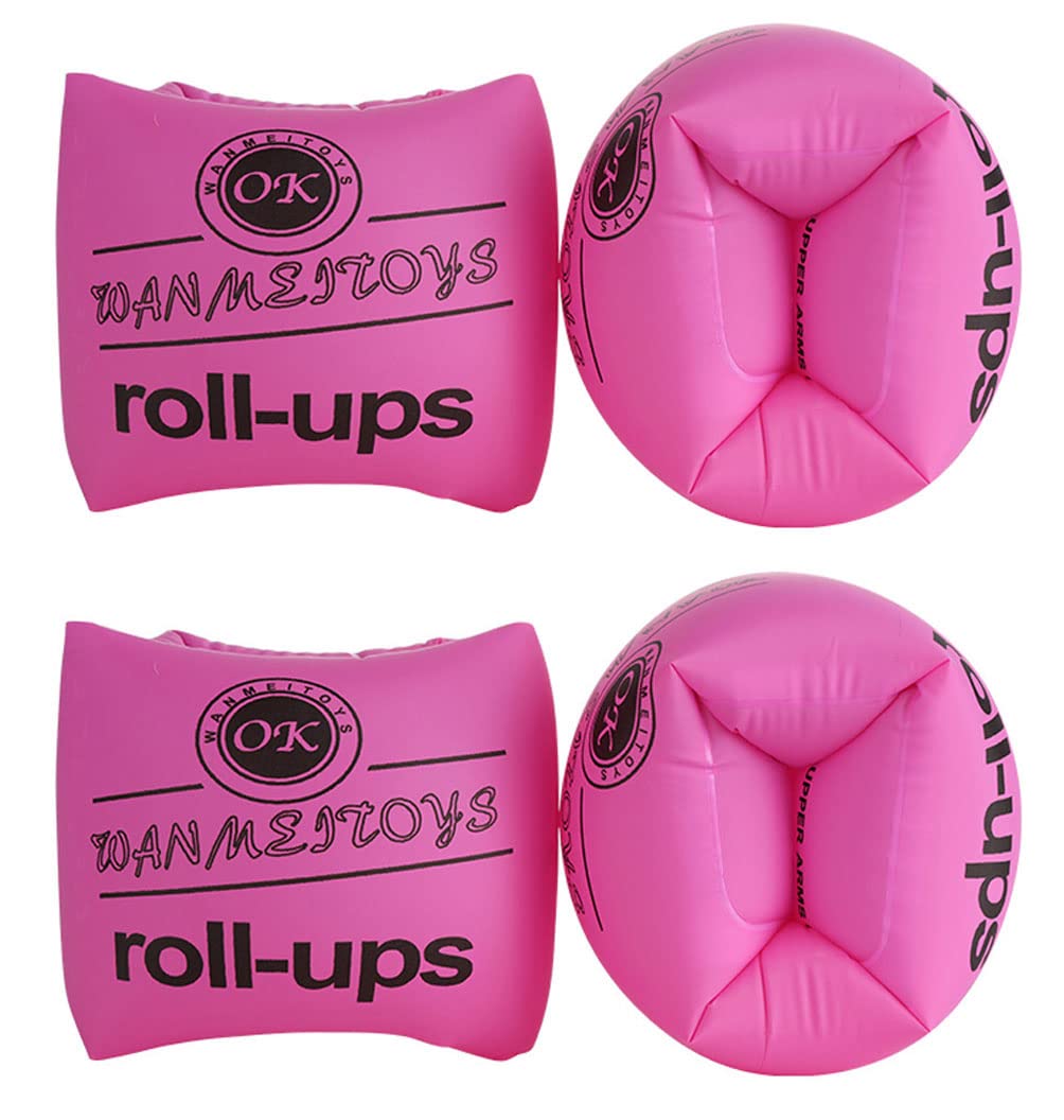 Topsung Floaties Inflatable Swim Arm Bands Rings Floats Tube Armlets for Kids and Adult _2 x Pink