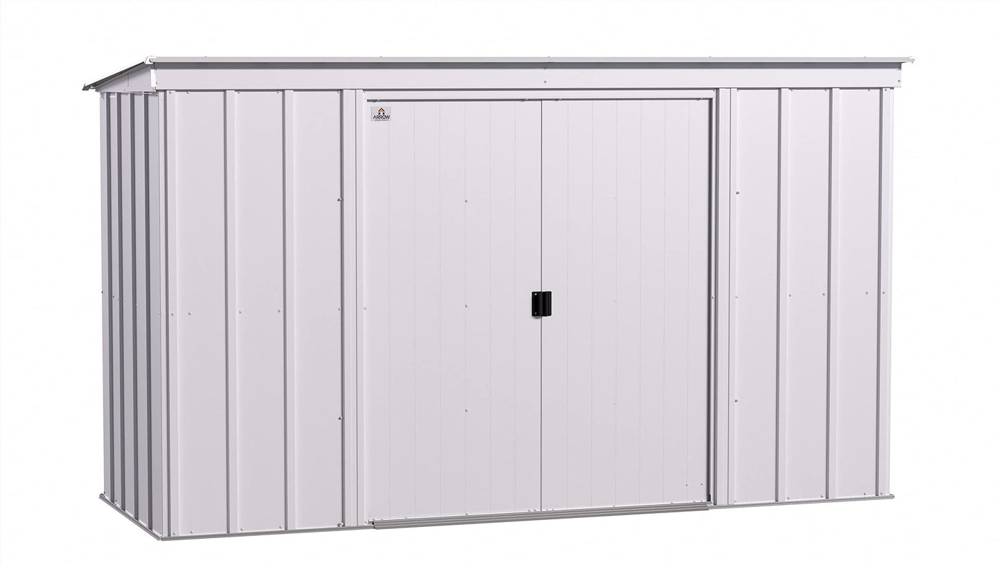 Arrow Shed Classic 10' x 4' Abri de rangement extérieur cadenassable en acier, gris flûte 10' x 4'