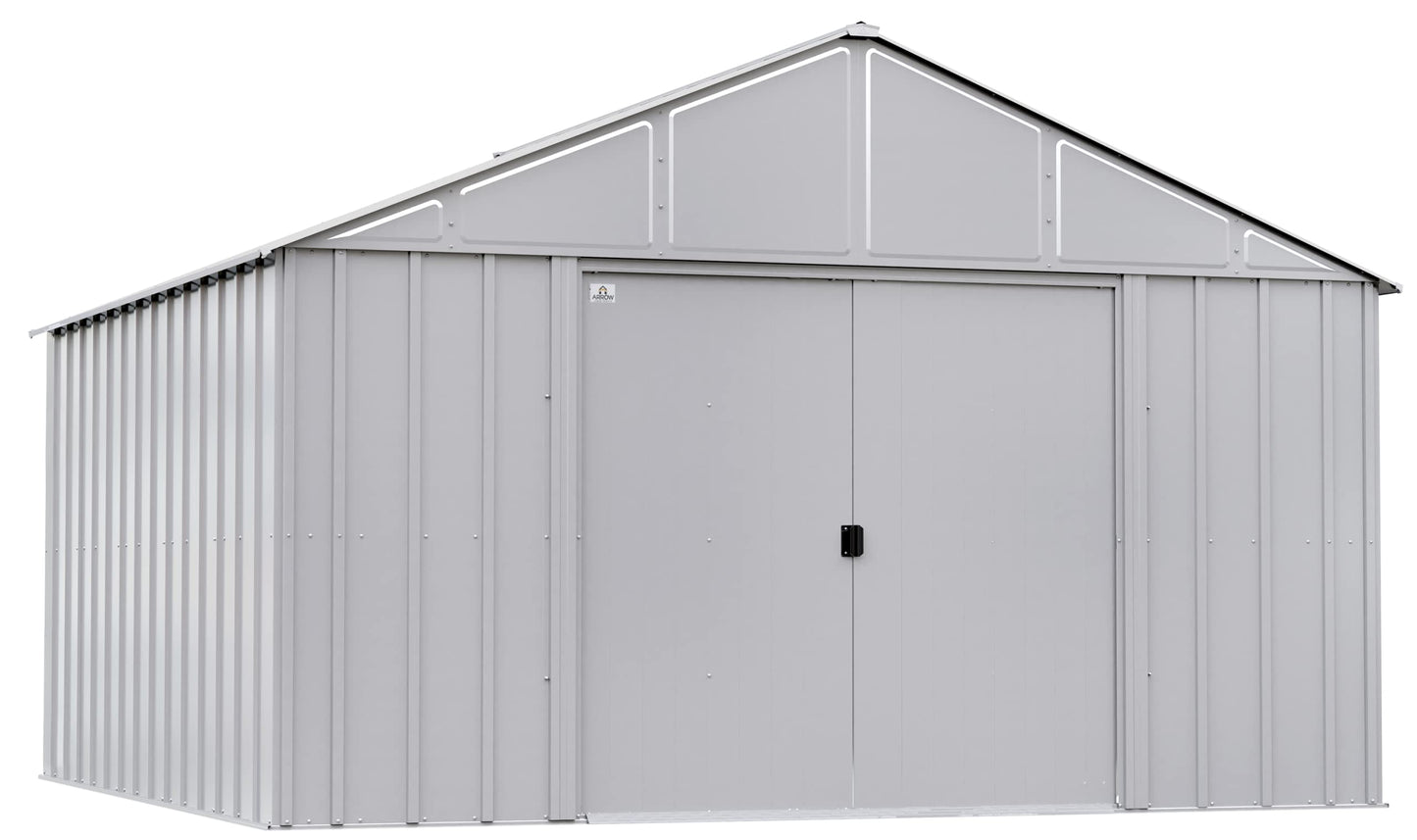 Arrow Sheds Hangar de rangement extérieur classique en acier cadenassable, 12' x 12', gris flûte