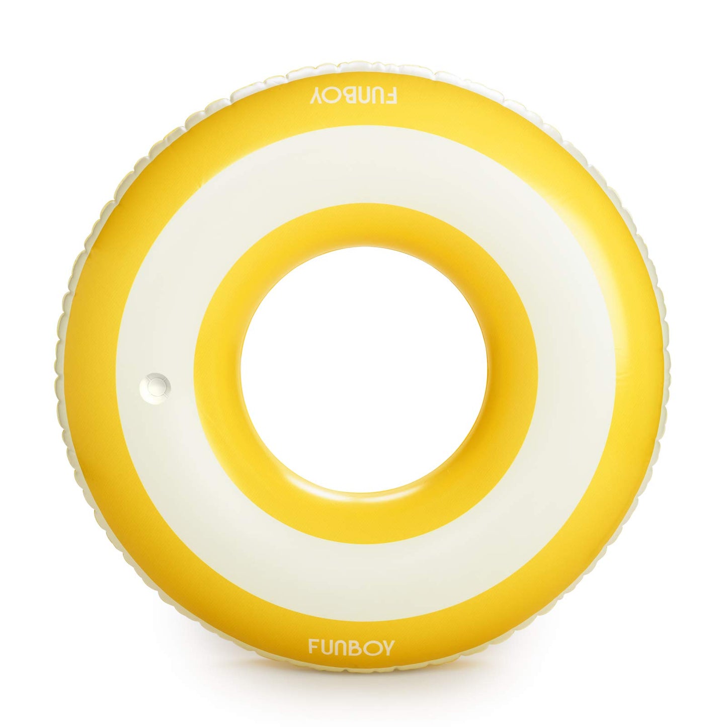 FUNBOY Inflatable Stripe Oversized 50'' Diameter Donut Pool Float Tube-Mellow, Yellow Cabana