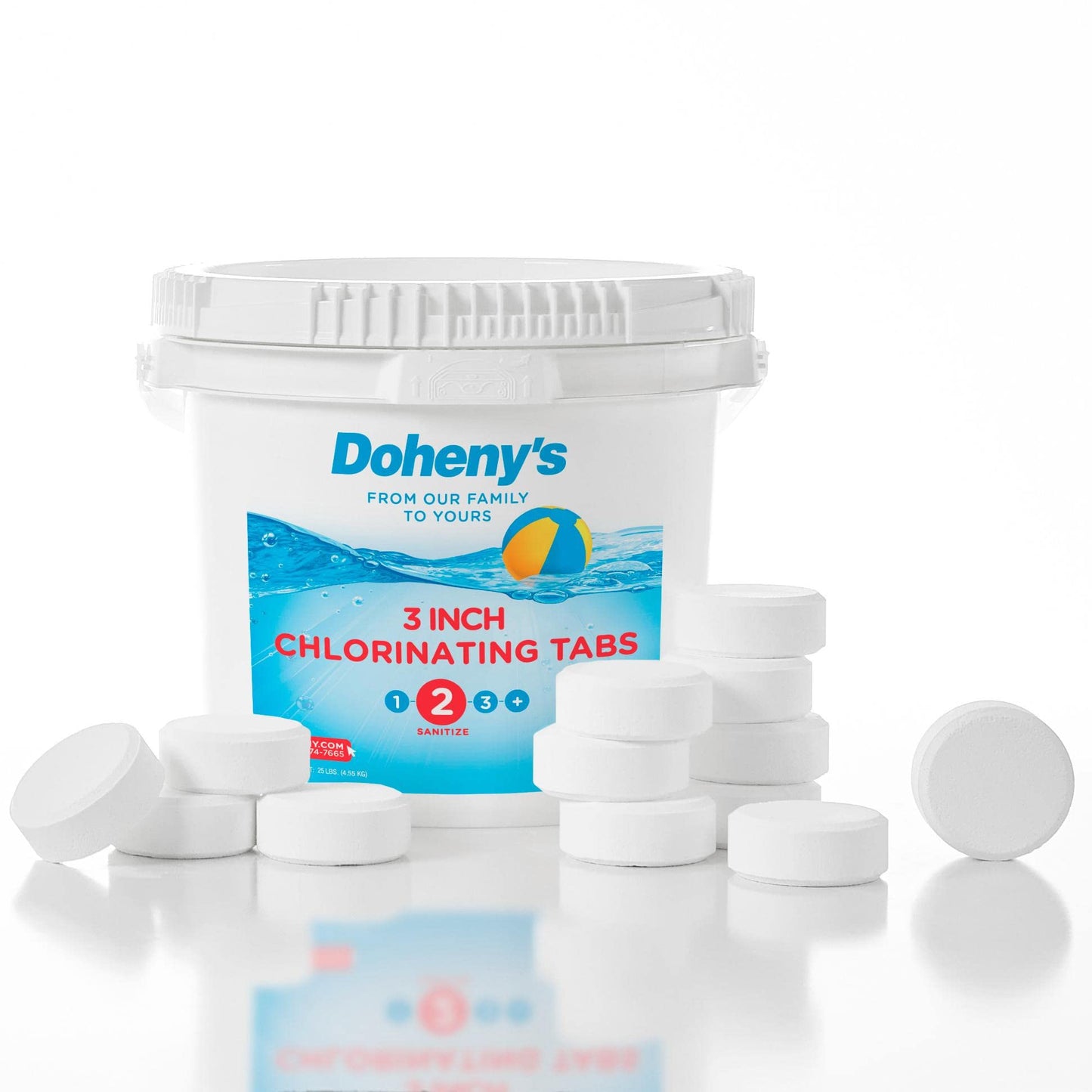 Doheny's 3 Inch Swimming Pool Chlorine Tablets | Pro-Grade Pool Sanitizer | Long Lasting & Slow Dissolving | Individually Wrapped | 99% Active Ingredient, 90% Stabilized Chlorine | 10 LB Bucket 10 lb.