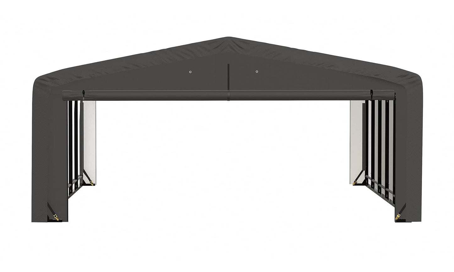 ShelterLogic ShelterTube Garage & Storage Shelter, 20' x 27' x 10' Heavy-Duty Steel Frame Wind and Snow-Load Rated Enclosure, Gray 20' x 27' x 10'