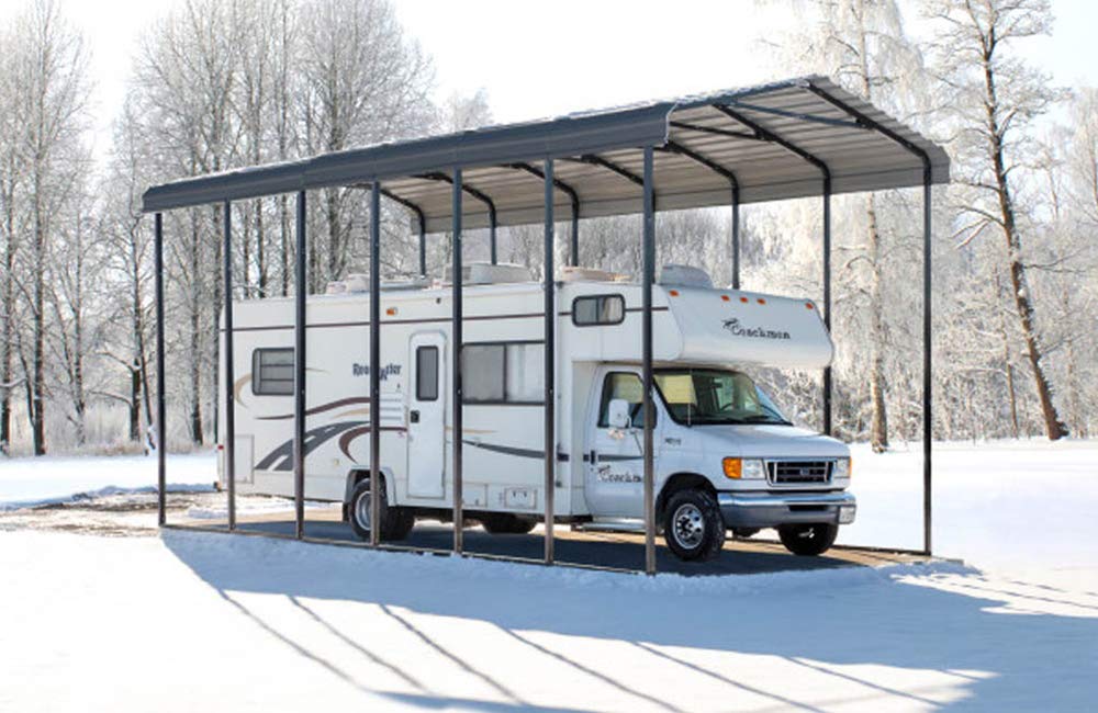 Abri d'auto Arrow, 14 pi x 29 pi x 14 pi Charbon 14' x 29' x 14'