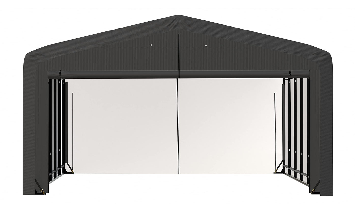 ShelterLogic ShelterTube Garage & Storage Shelter, 20' x 27' x 12' Heavy-Duty Steel Frame Wind and Snow-Load Rated Enclosure, Gray 20' x 27' x 12'
