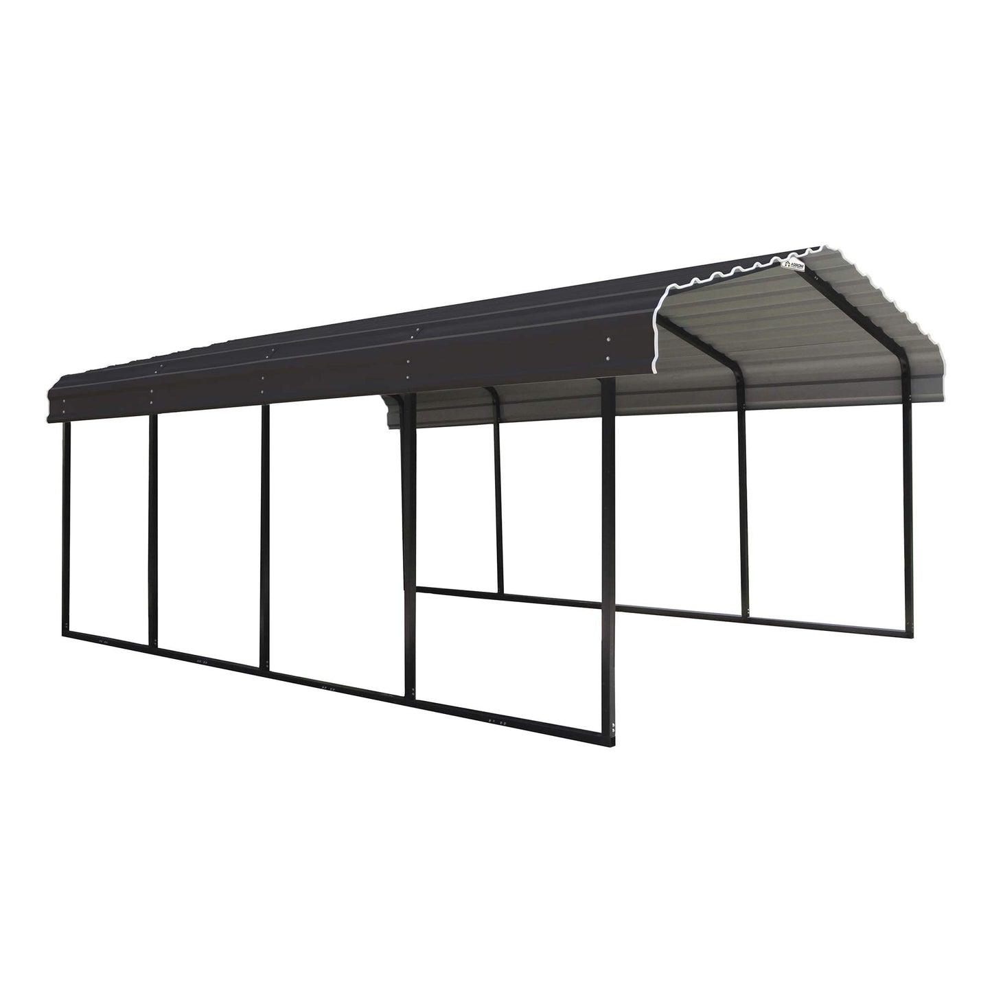 Arrow Shed Abri multi-usage en métal robuste en acier galvanisé 12 x 20 x 7 pieds, abat-jour, abri d'auto, 12' x 20' x 7', couleur charbon