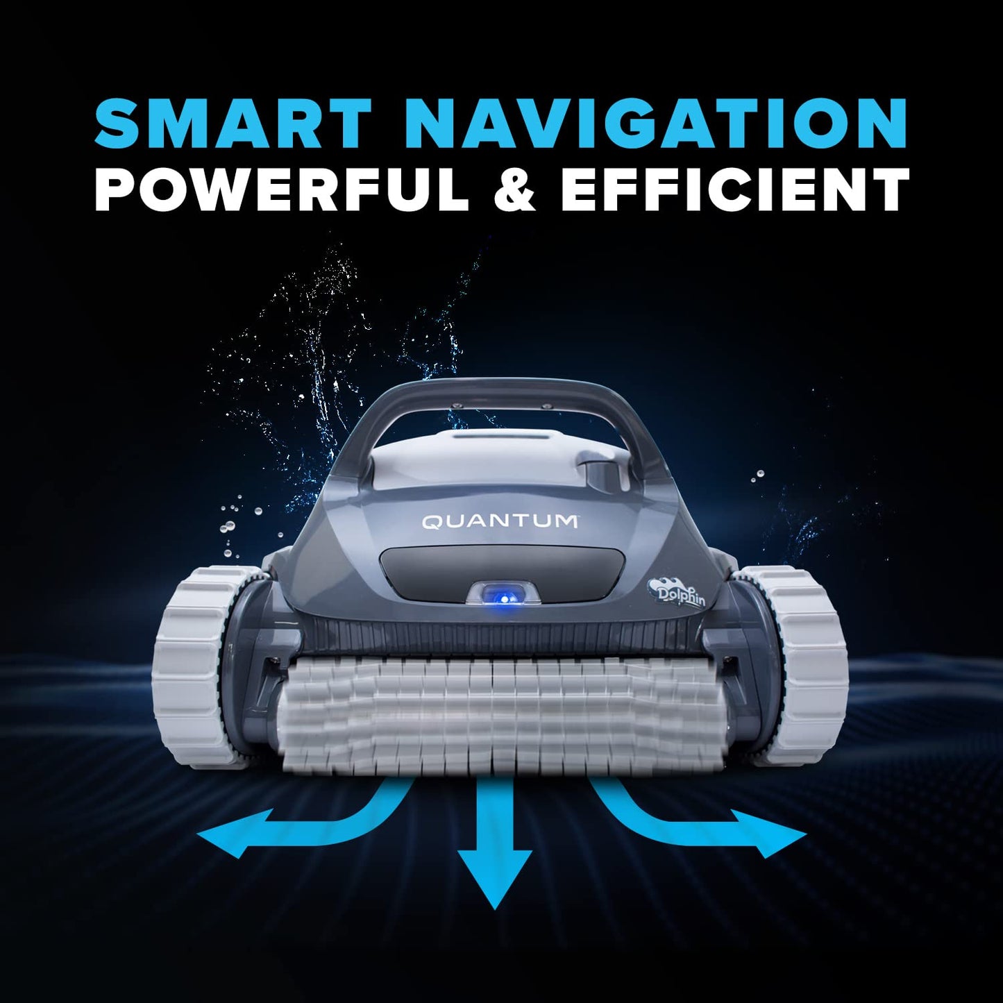 Dolphin Quantum Automatic Robotic Pool Cleaner with Extra-Large Filter Basket and Intense Waterline Scrubbing Power, Ideal for In-ground Swimming Pools up to 50 Feet
