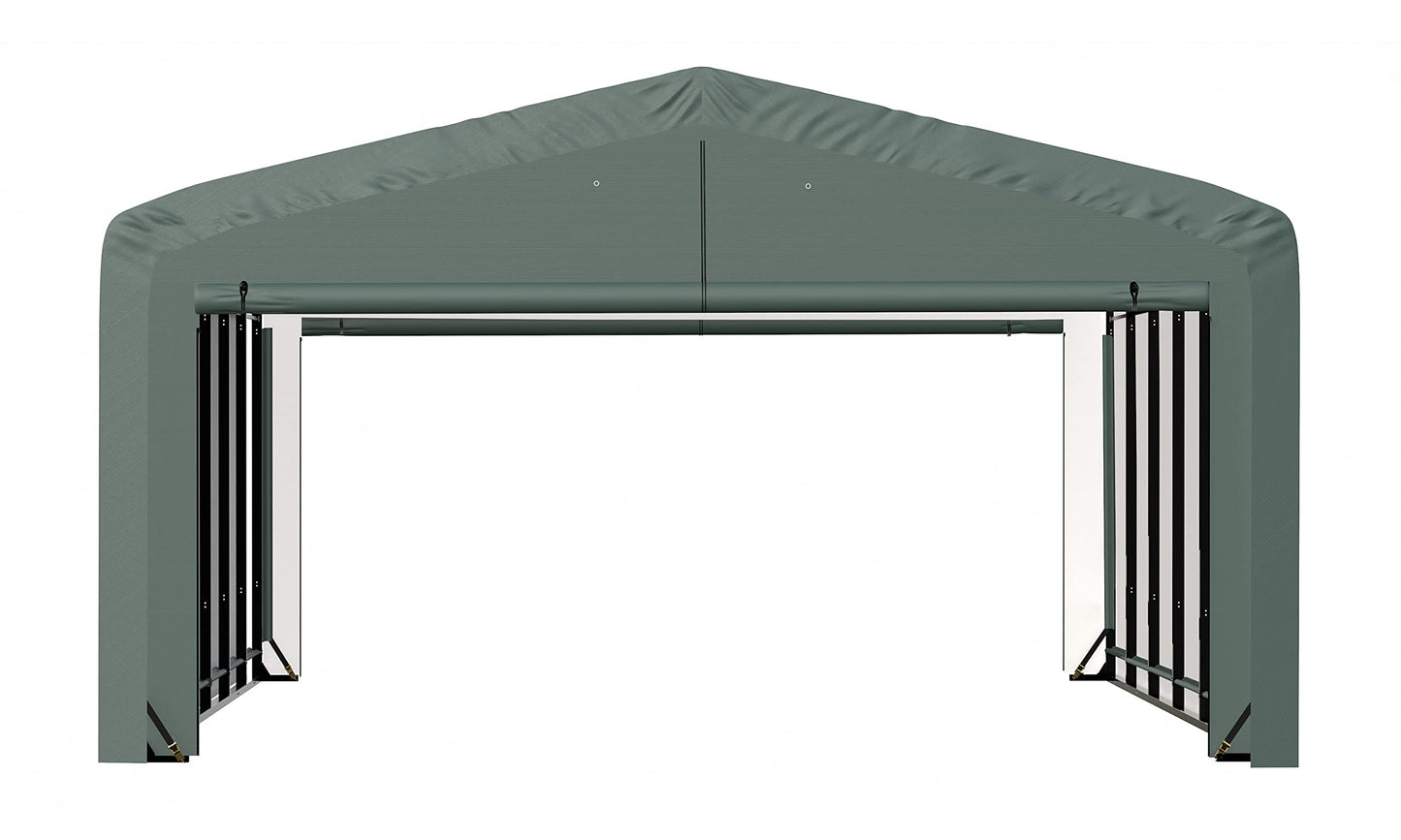 ShelterLogic ShelterTube Abri de garage et de stockage, 20' x 27' x 12', cadre en acier robuste, boîtier résistant au vent et à la neige, vert 20' x 27' x 12'