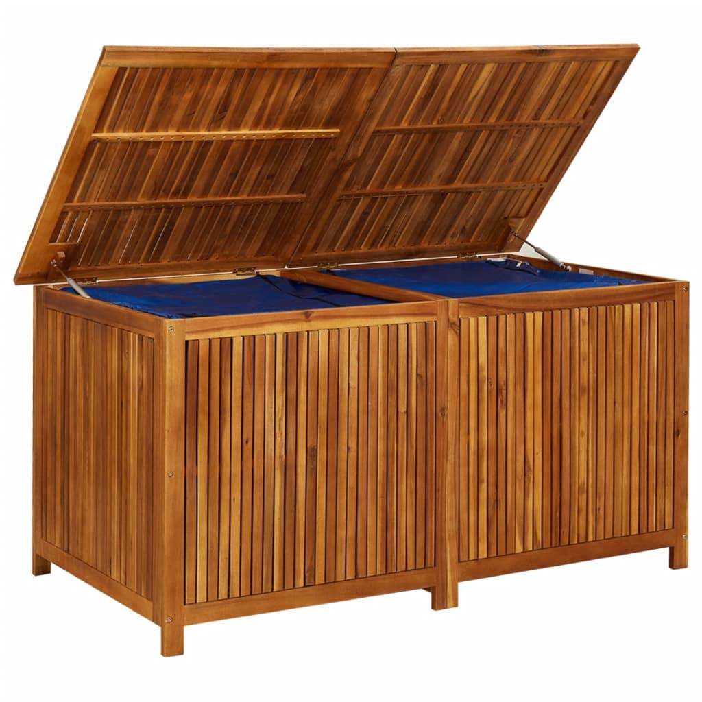 Canditree Boîte de rangement d'extérieur en bois d'acacia massif pour meubles de terrasse, coussins, outils de jardin (150 x 80 x 70 cm) 150 x 80 x 29,5 cm