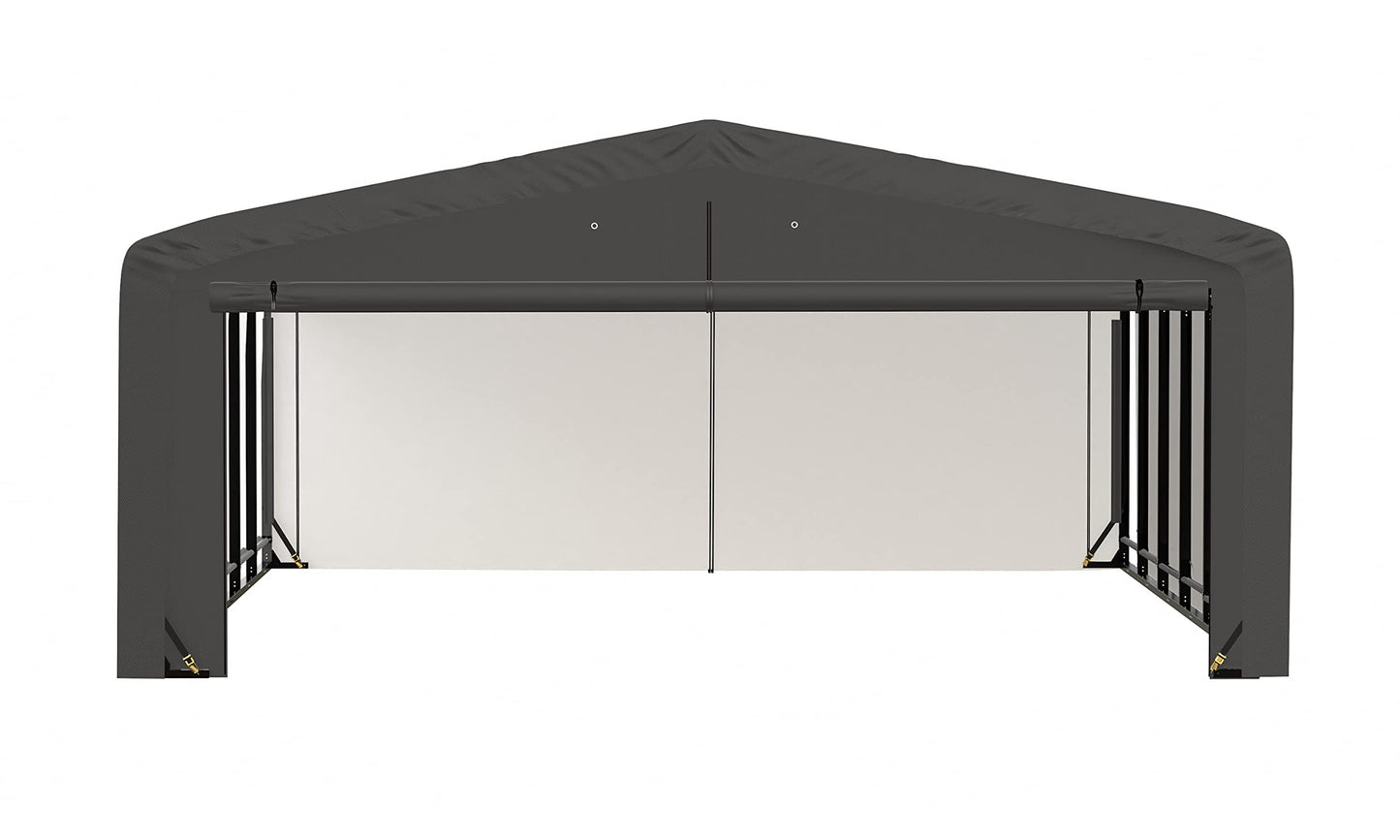 ShelterLogic ShelterTube Garage & Storage Shelter, 20' x 27' x 10' Heavy-Duty Steel Frame Wind and Snow-Load Rated Enclosure, Gray 20' x 27' x 10'