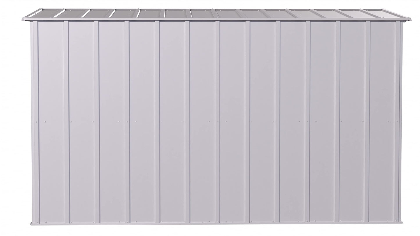 Arrow Shed Classic 10' x 4' Abri de rangement extérieur cadenassable en acier, gris flûte 10' x 4'