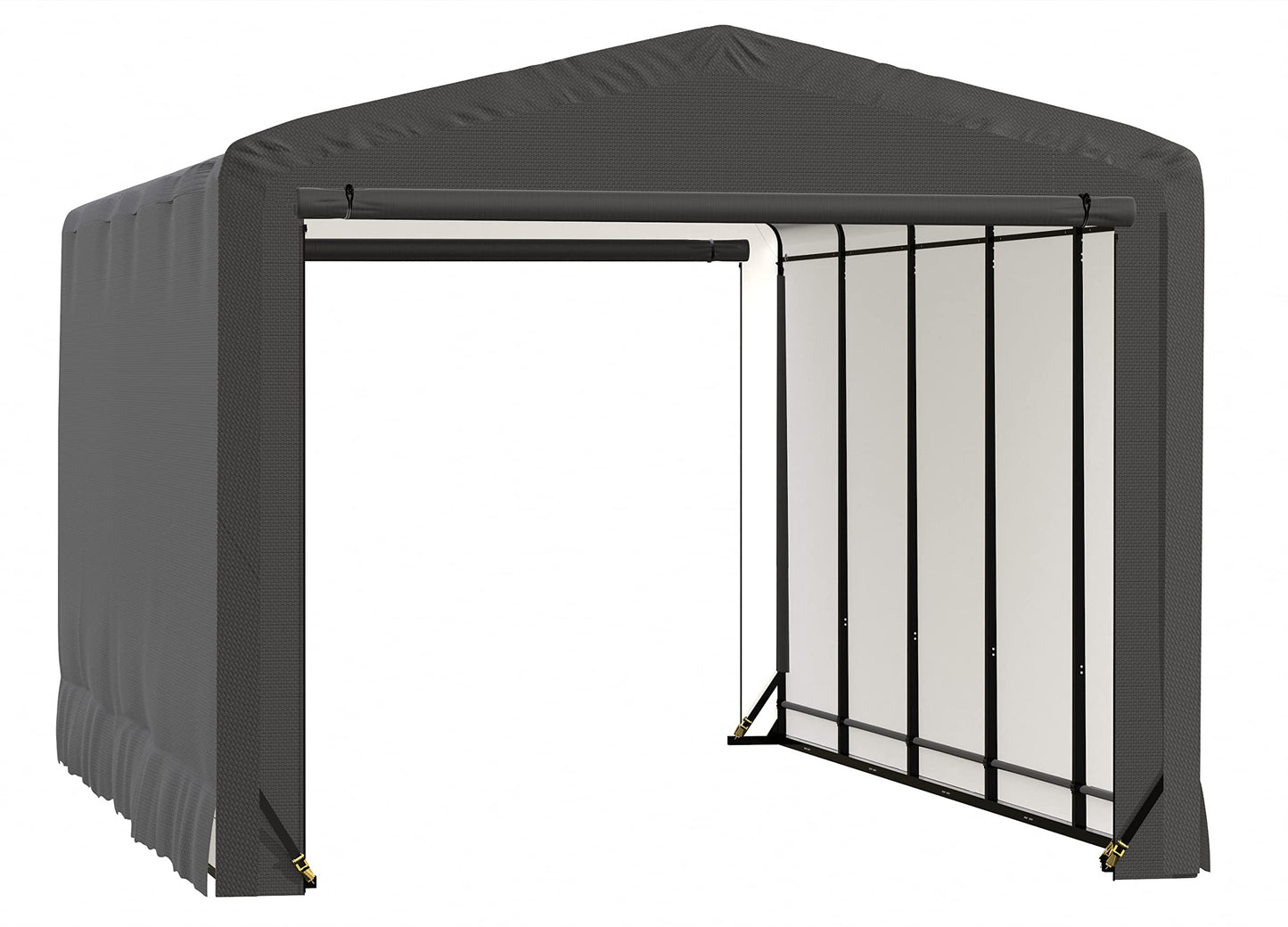 ShelterLogic ShelterTube Abri de garage et de stockage, 12' x 23' x 10', cadre en acier robuste, boîtier résistant au vent et à la neige, gris 12' x 23' x 10'