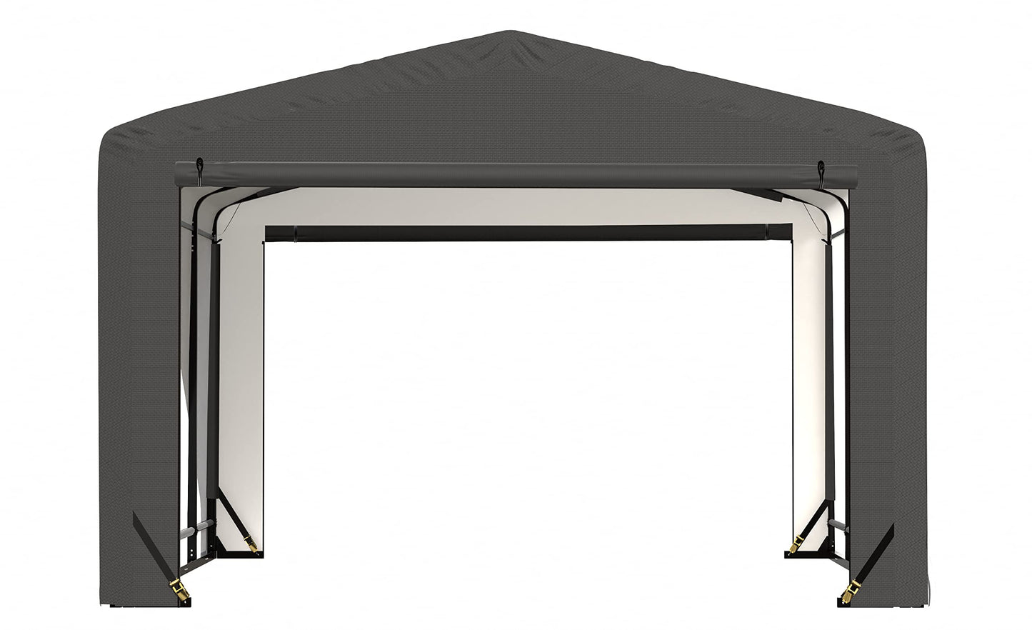 ShelterLogic ShelterTube Garage & Storage Shelter, 12' x 18' x 8' Heavy-Duty Steel Frame Wind and Snow-Load Rated Enclosure, Gray 12' x 18' x 8'