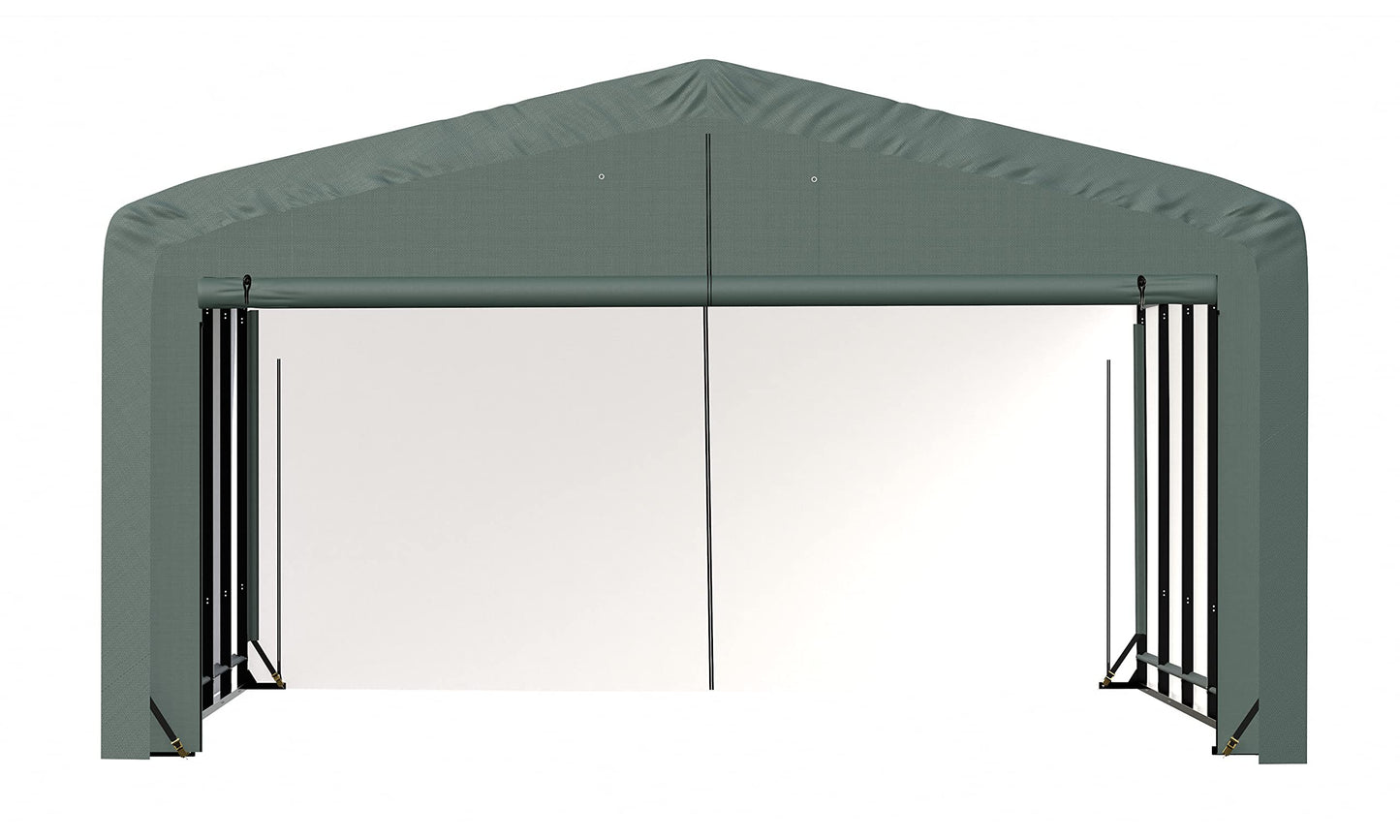 ShelterLogic ShelterTube Garage & Storage Shelter, 20' x 23' x 12' Heavy-Duty Steel Frame Wind and Snow-Load Rated Enclosure, Green 20' x 23' x 12'