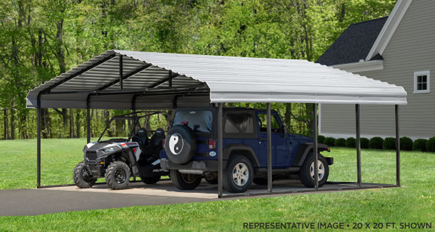 Arrow Carport, 20 ft. x 24 ft. x 7 ft. Eggshell 20' x 24' x 7'