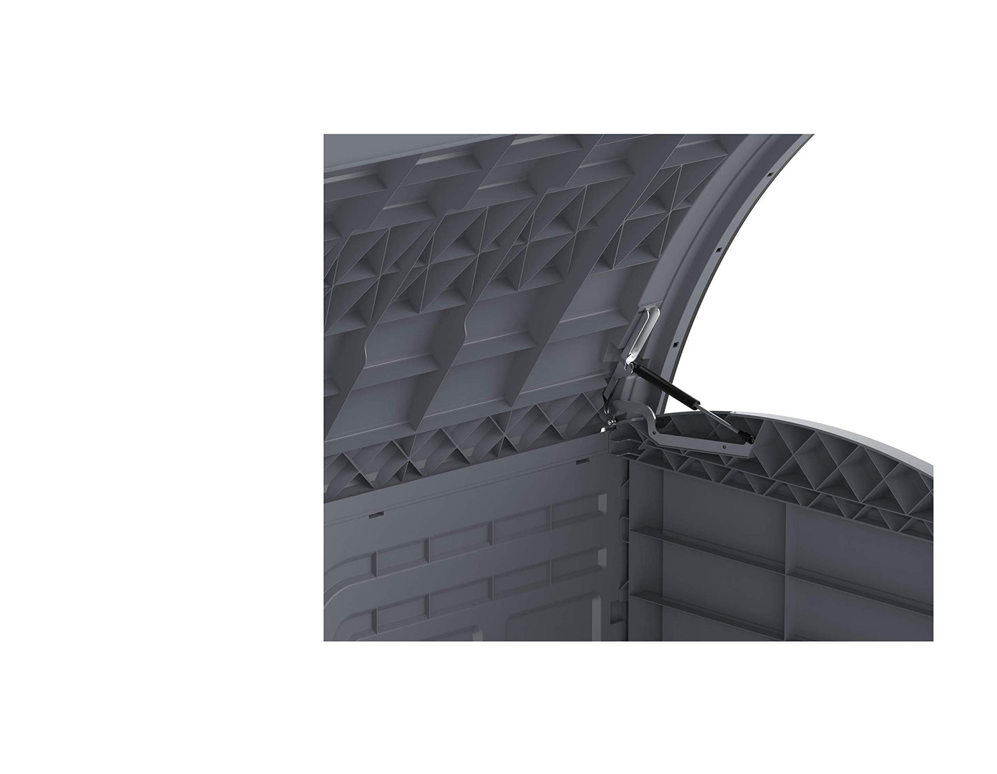 Duramax Cedargrain StoreAway 1200L Plastic Garden Storage Shed/Arc Lid - Outdoor Storage Bike Shed – Durable & Strong Construction– Ideal for Tools, Bikes, BBQs & 2X 240L Bins, 145x85x125 cm, Grey Arc Lid Gray 1200 Litre
