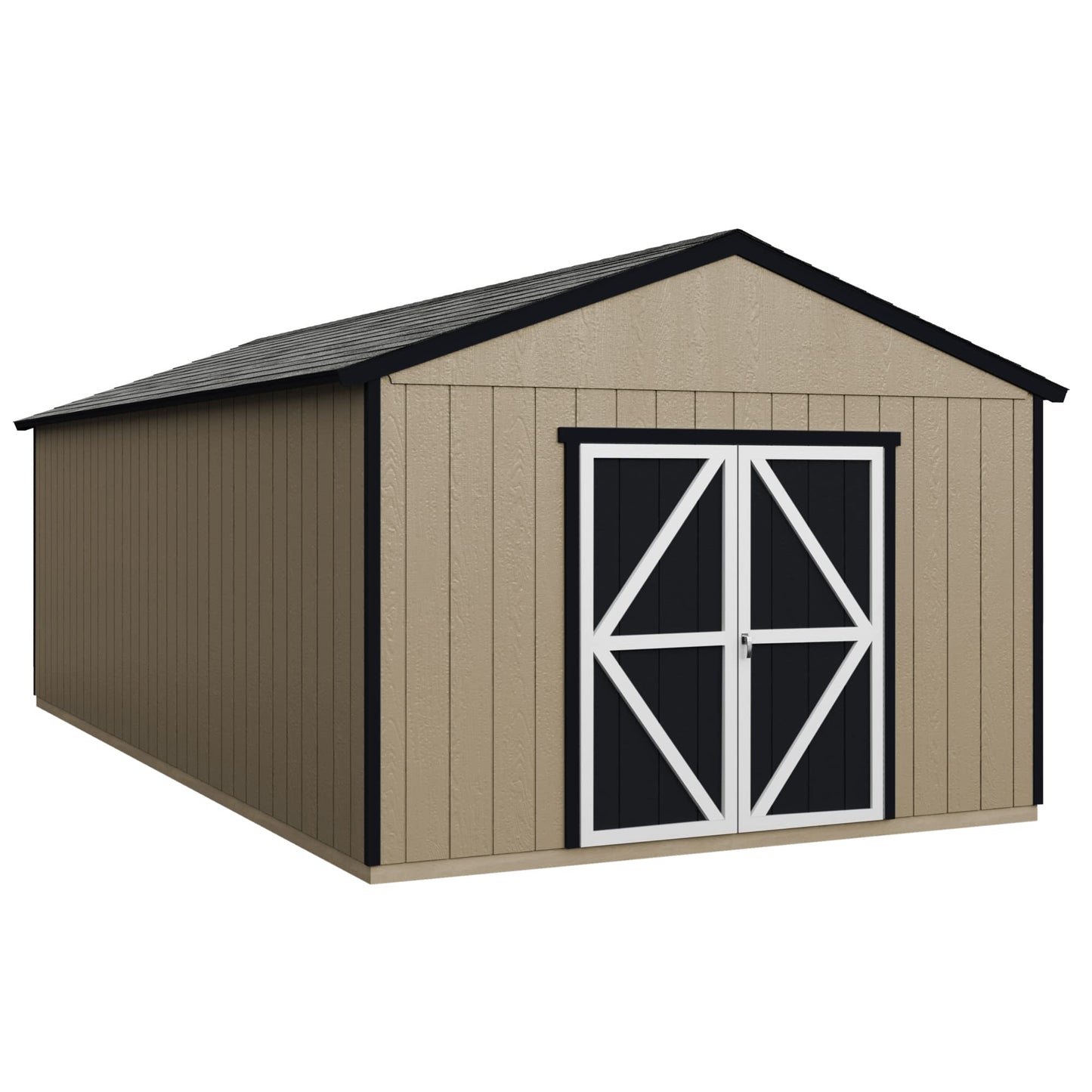 Handy Home Products Abri de rangement en bois à faire soi-même Astoria 12 x 20 marron sans sol