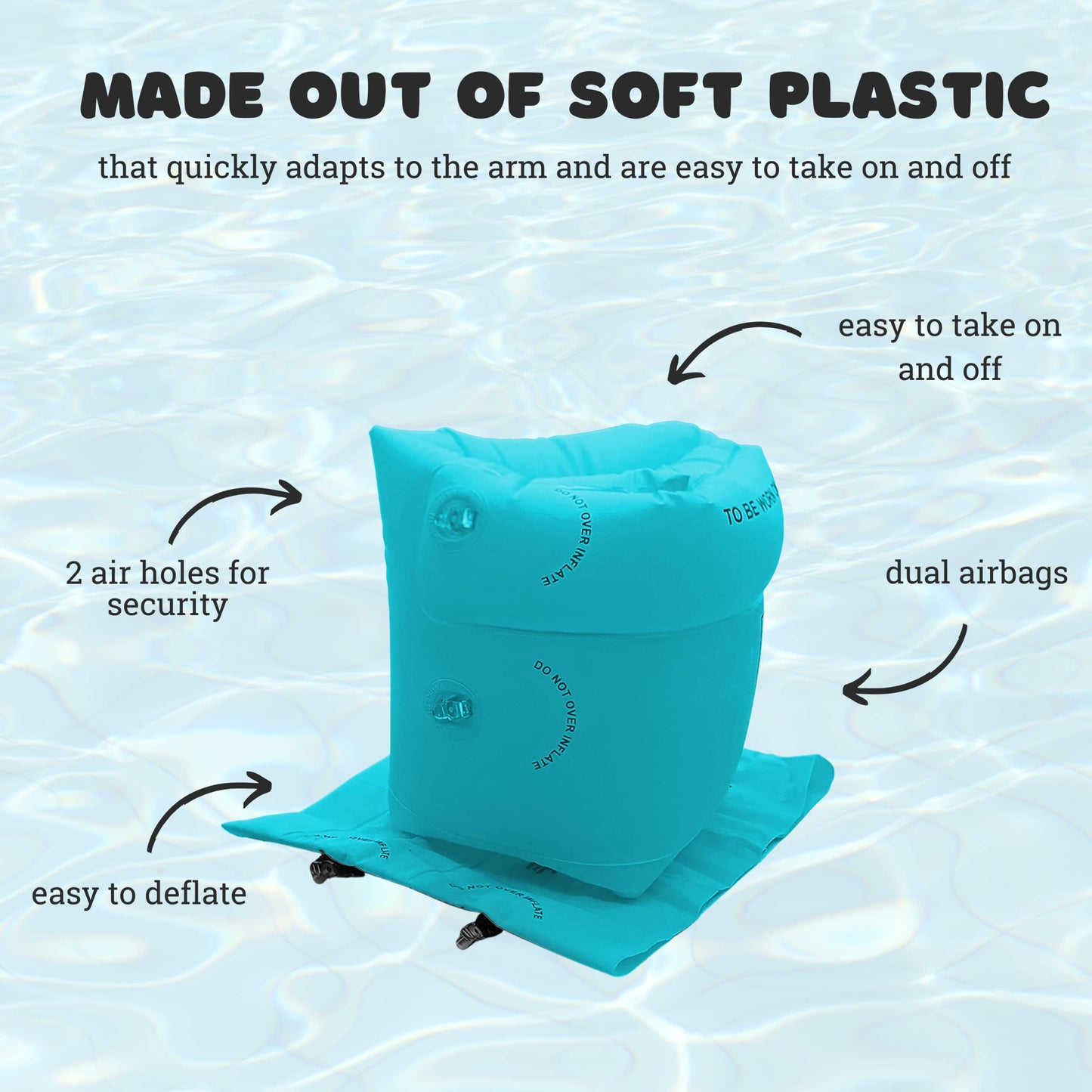 Arm Swim Floaties for Kids 5-7 - Inflatable Kids Arm Floaties for Pool - Wing Arm Band Swimmies - Perfect for Learning How to Swim for Kid and Adult (Yellow) Blue