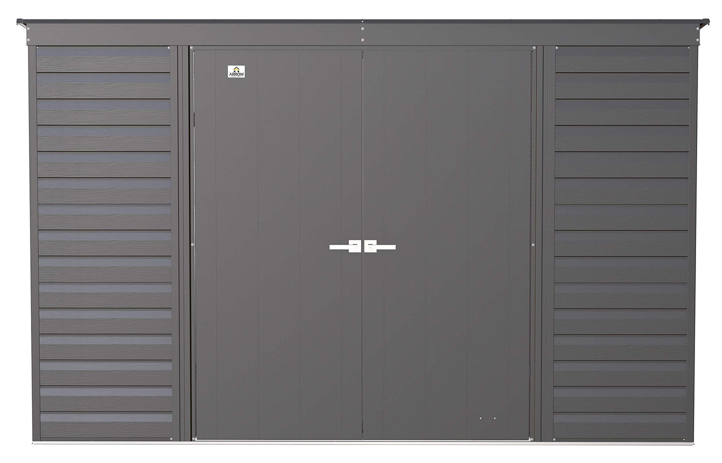 Arrow Shed Select 10' x 4' Outdoor Lockable Steel Storage Shed Building, Charcoal