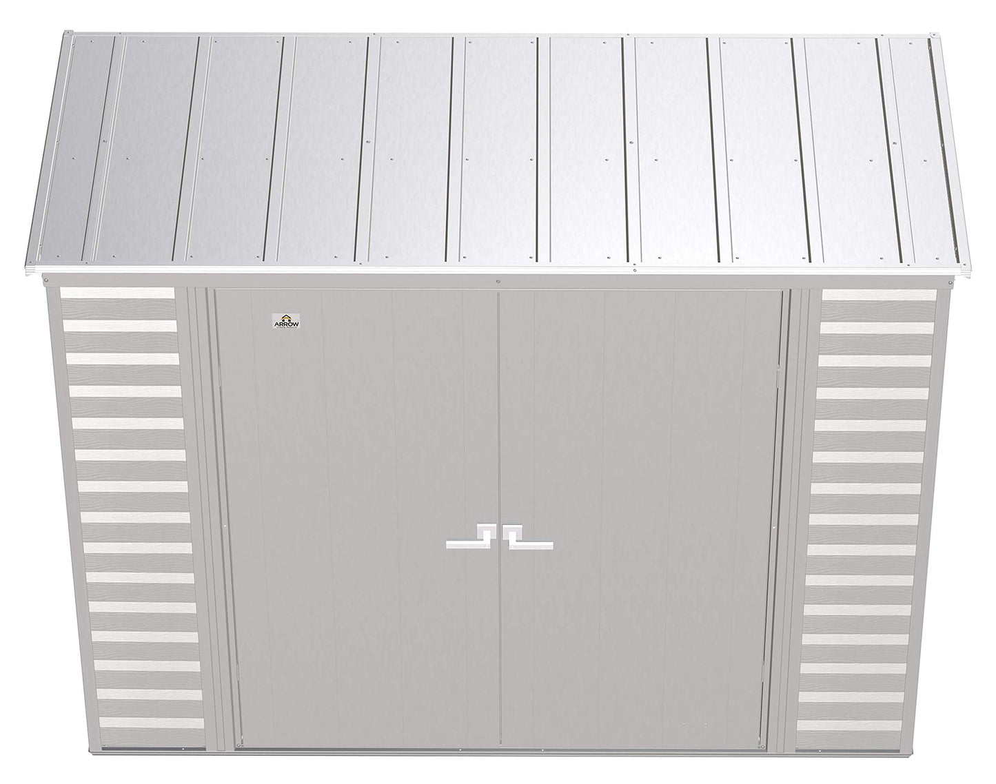 Arrow Shed Select 8' x 4' Outdoor Lockable Steel Storage Shed Building, Flute Grey
