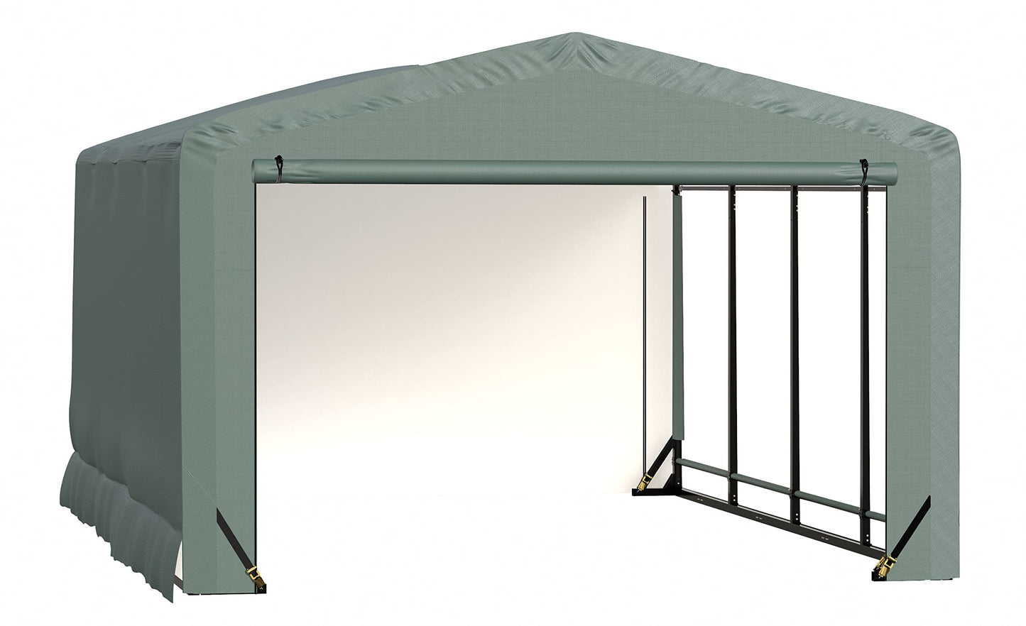ShelterLogic ShelterTube Abri de garage et de stockage, 12' x 18' x 8', cadre en acier robuste, boîtier résistant au vent et à la neige, vert 12' x 18' x 8'