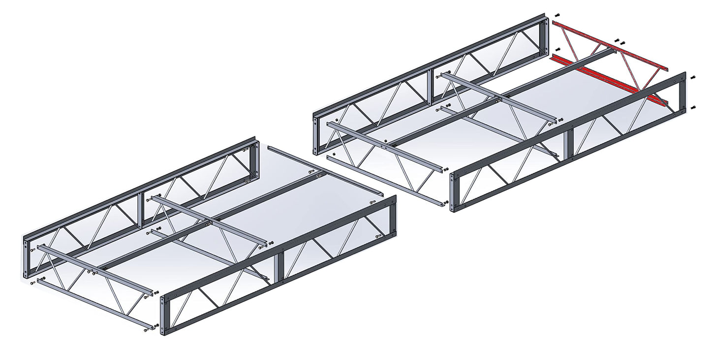 Quais Patriot 16 pieds. Quai droit enroulable (aluminium grain de bois brun)